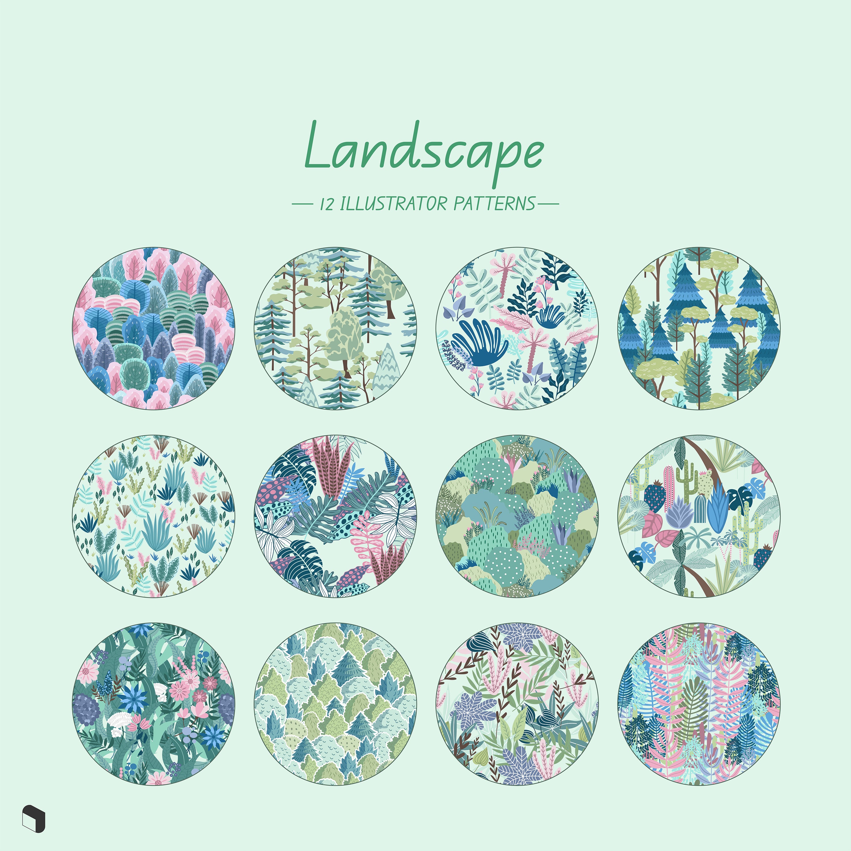 Swatch Landscape Patterns PNG - Toffu Co