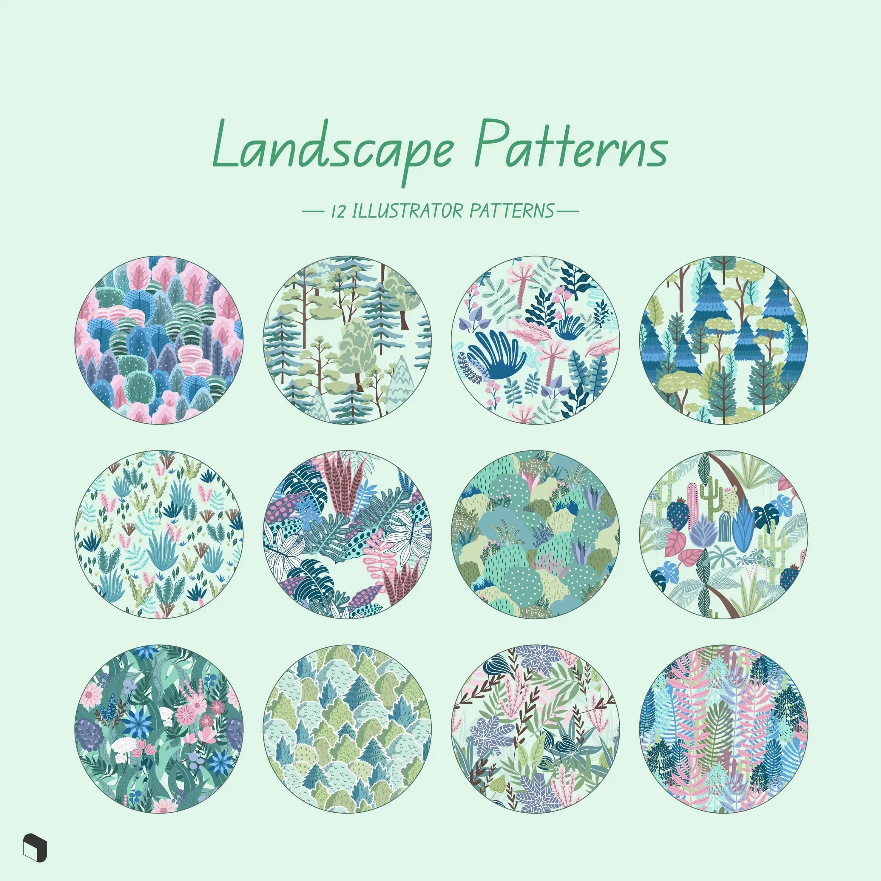 Swatch Colorful Landscape Patterns – Toffu Co