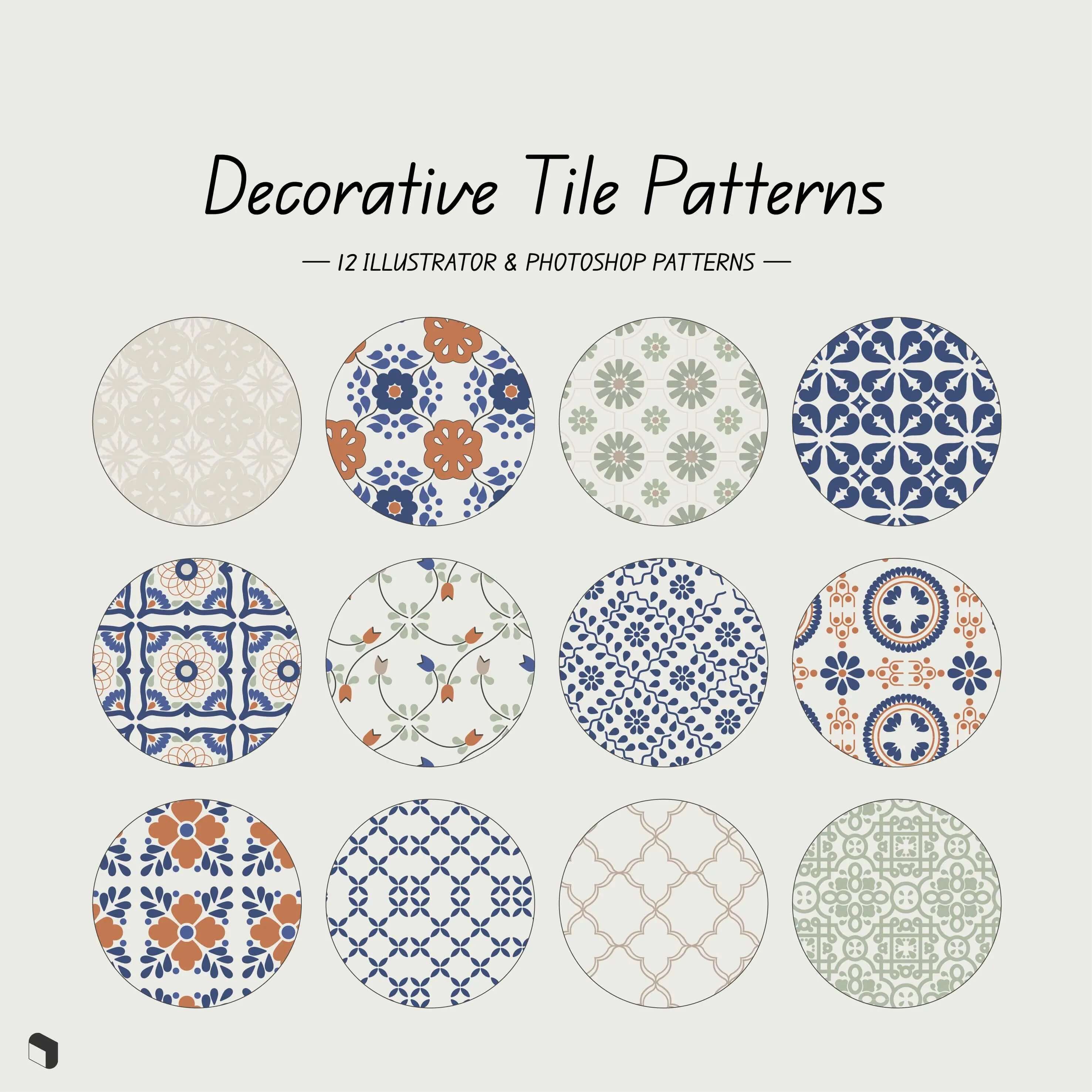 Swatch Decorative Tile Patterns Digital Artwork drawings | Toffu Co