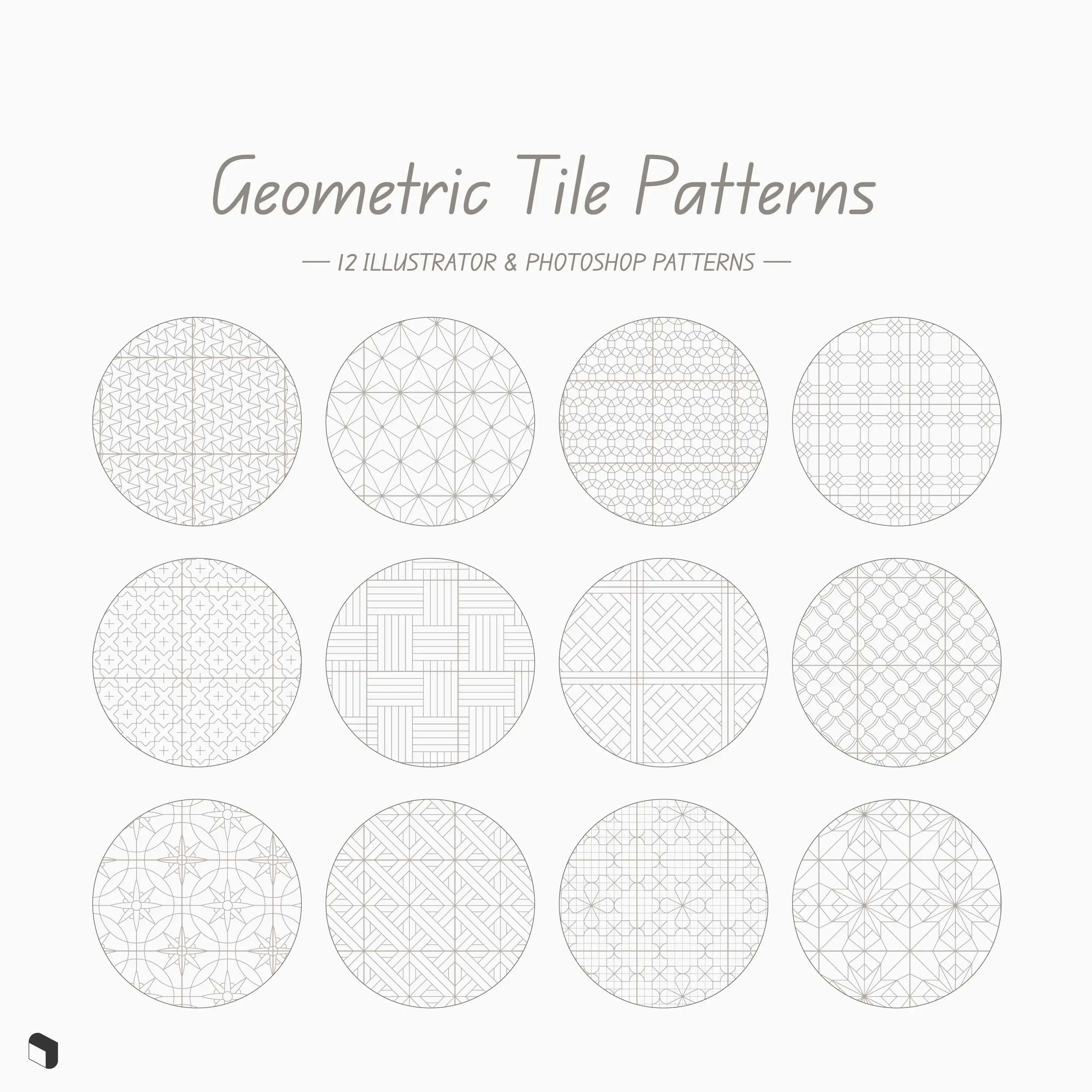 Swatch Geometric Tile Patterns Digital Artwork drawings | Toffu Co