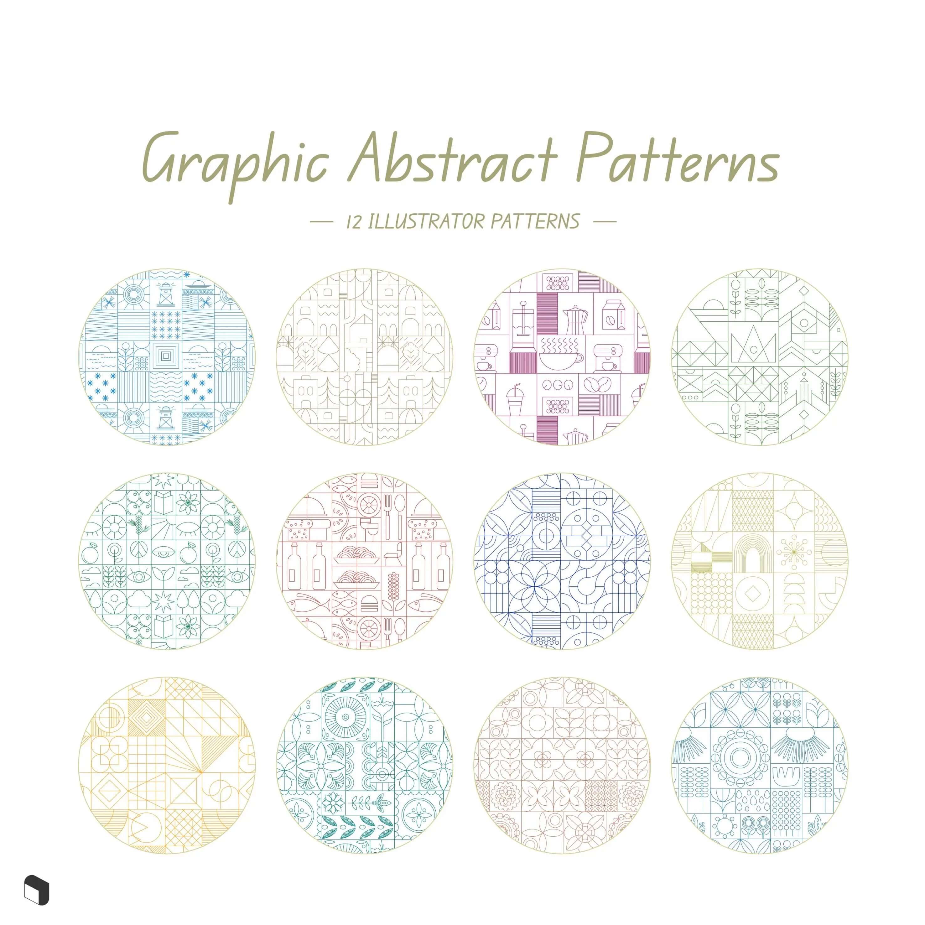Swatch Graphic Abstract Patterns Digital Artwork drawings | Toffu Co