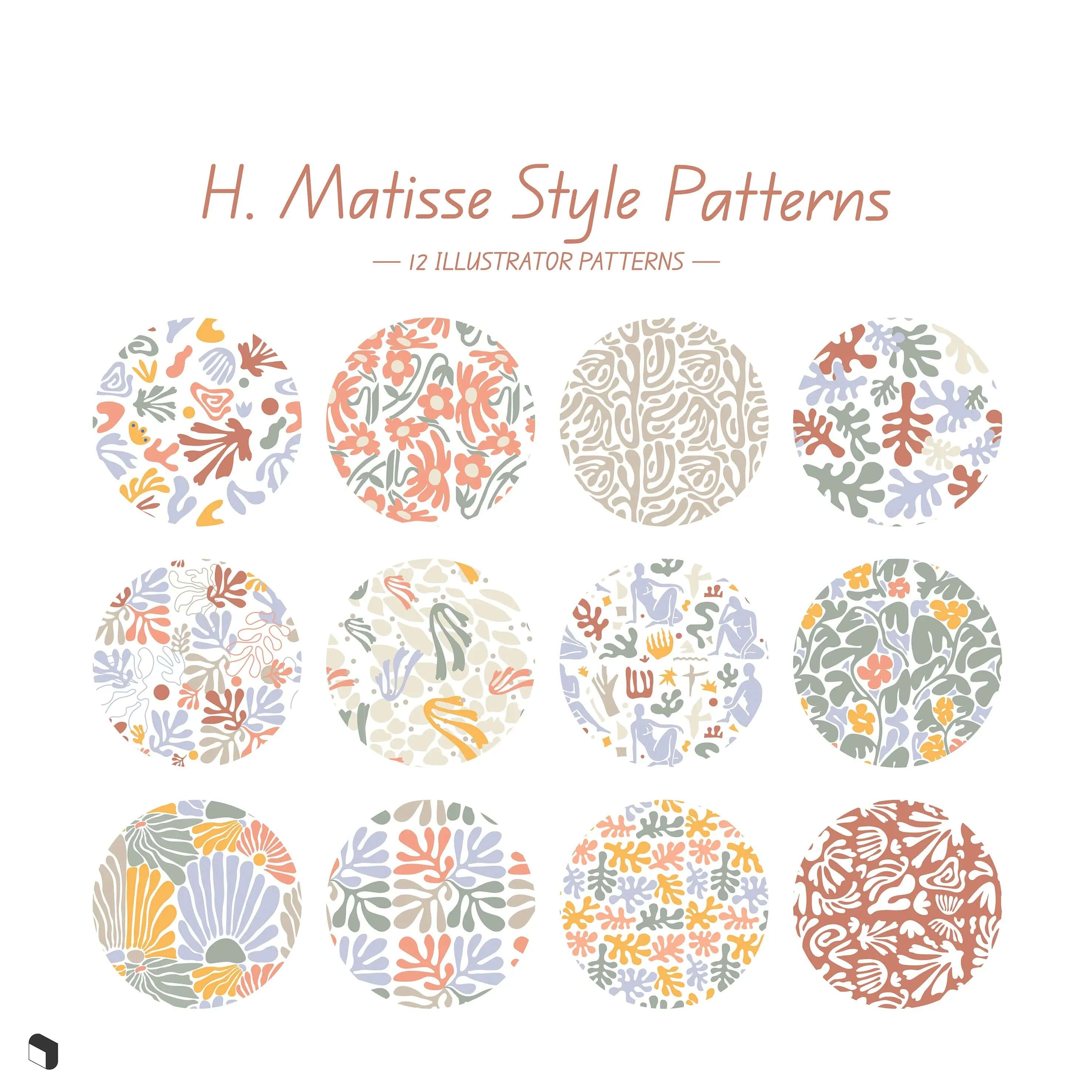 Swatch H. Matisse Style Patterns & Flat Icons Digital Artwork drawings | Toffu Co