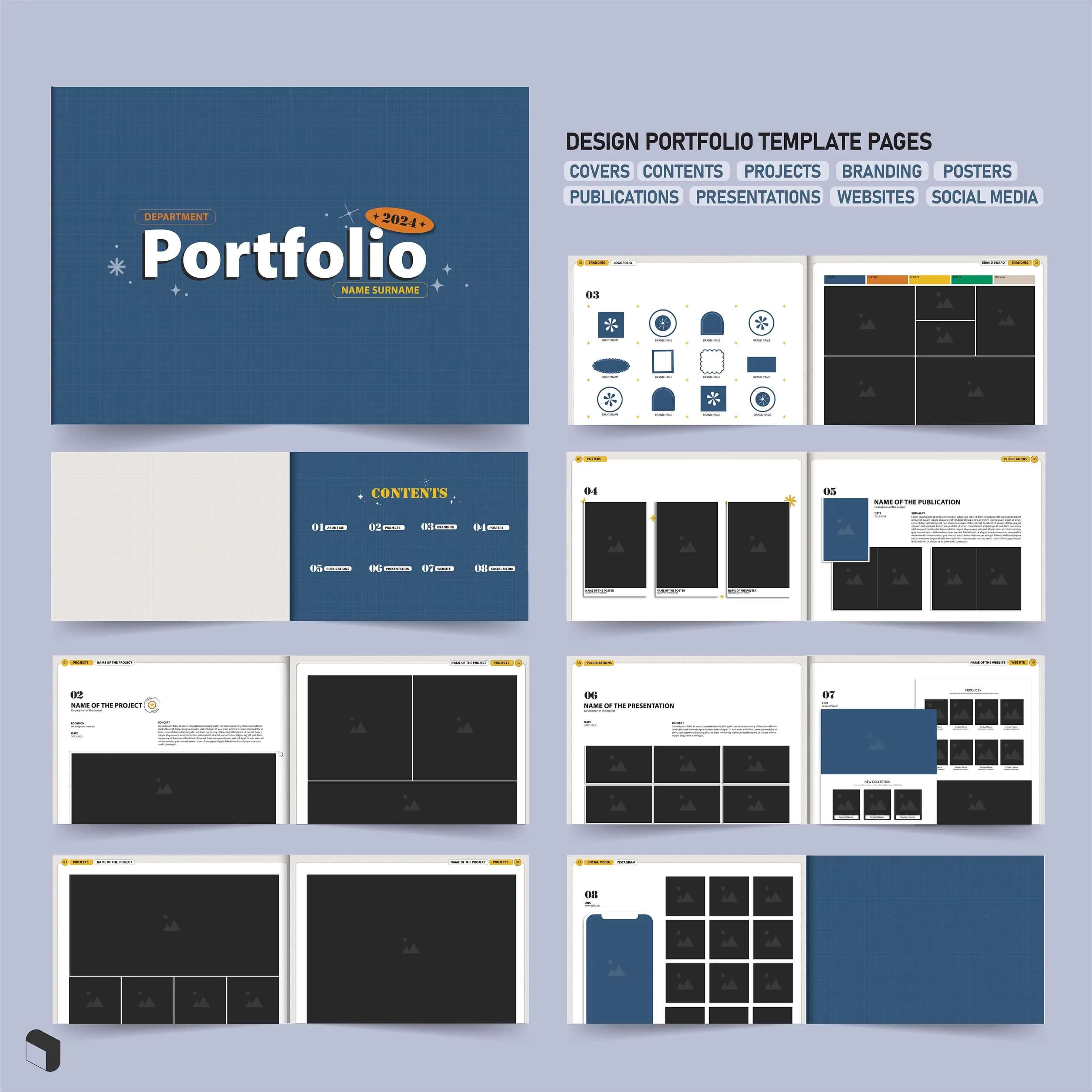 Design Portfolio Canva Template Digital Artwork drawings | Toffu Co