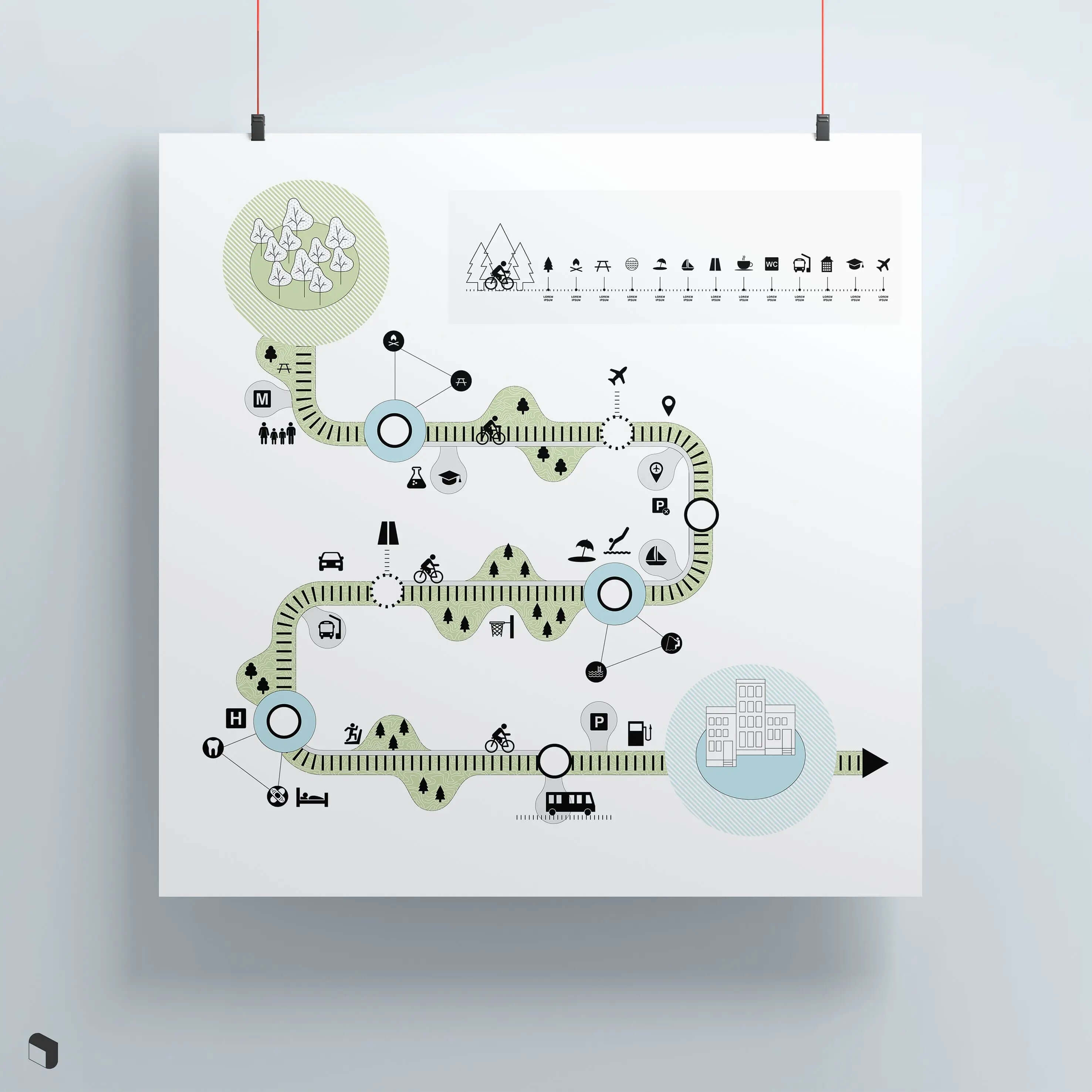 Flat Vector Architectural Diagram Presentation Templates Digital Artwork drawings | Toffu Co