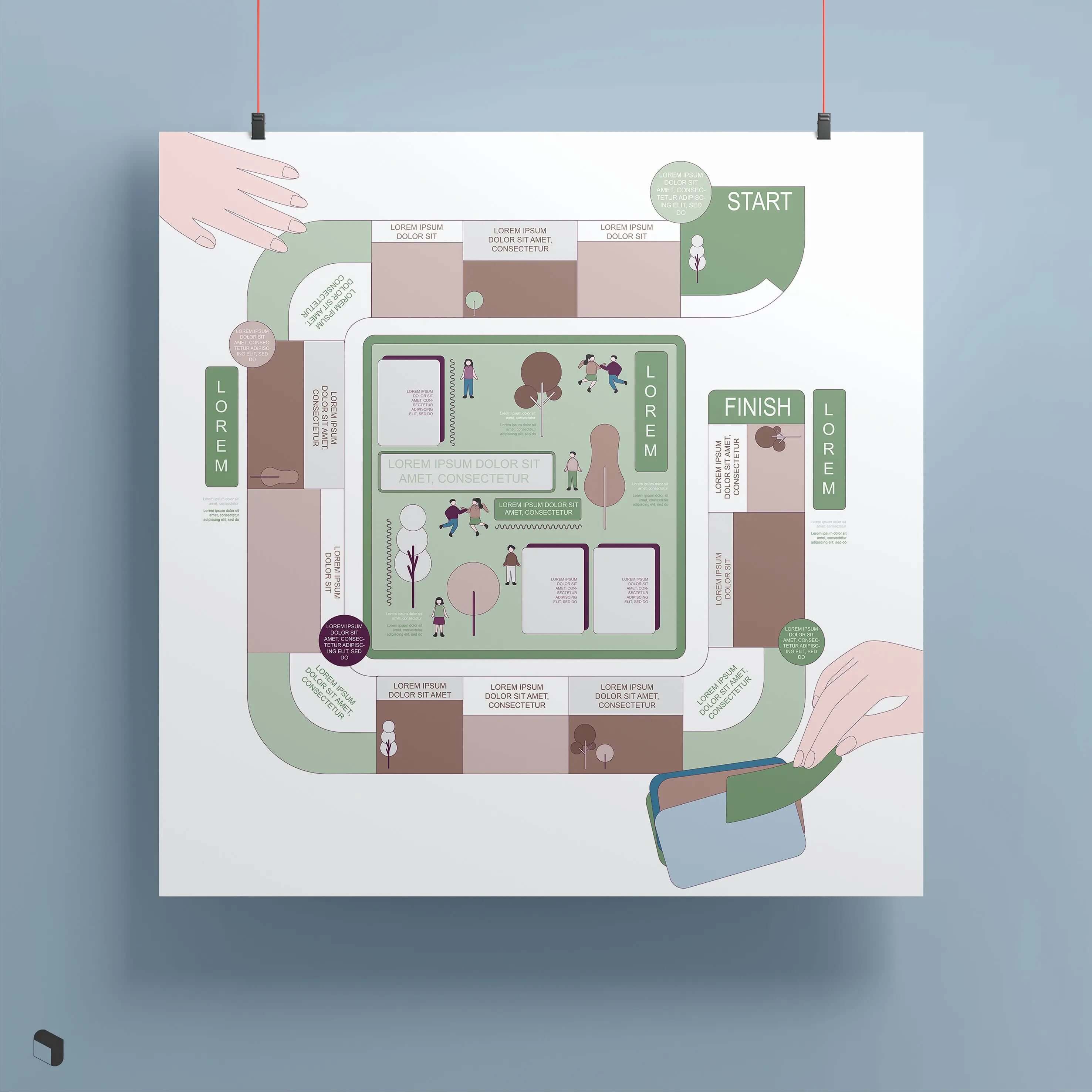 Flat Vector Board Game Presentation Templates Digital Artwork drawings | Toffu Co