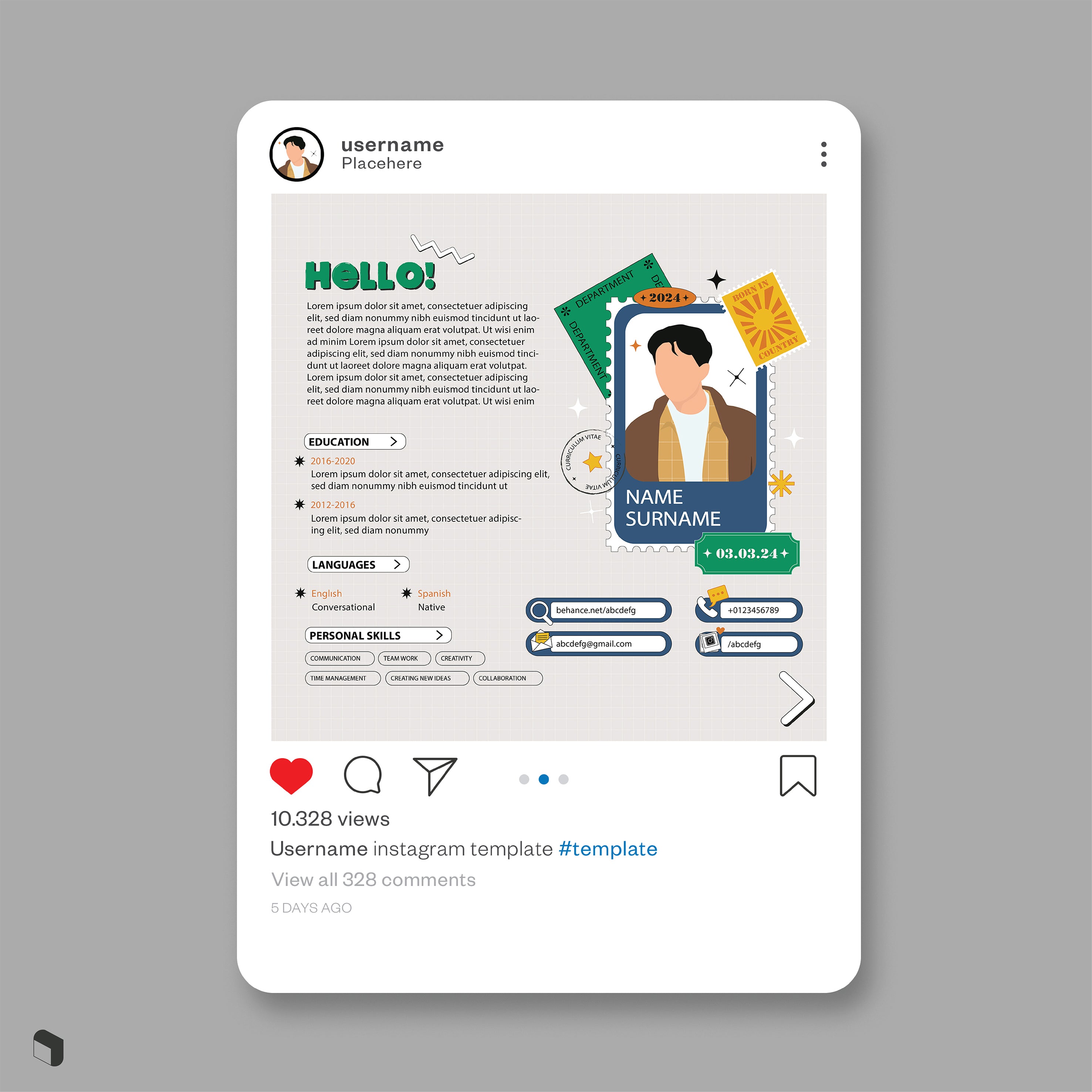 Resume Canva Template PNG - Toffu Co