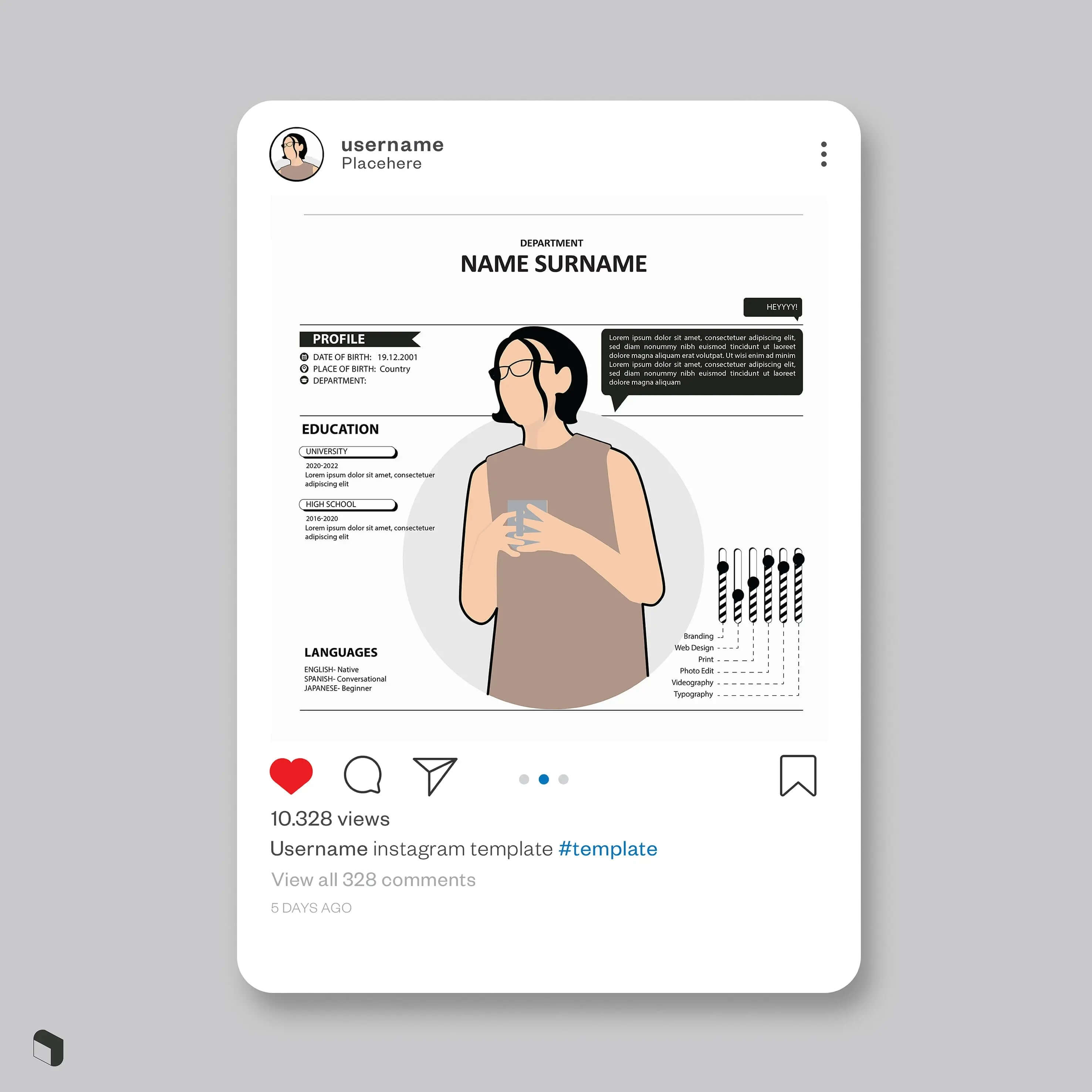 Resume Canva Template 2 & Flat Vector Characters Digital Artwork drawings | Toffu Co