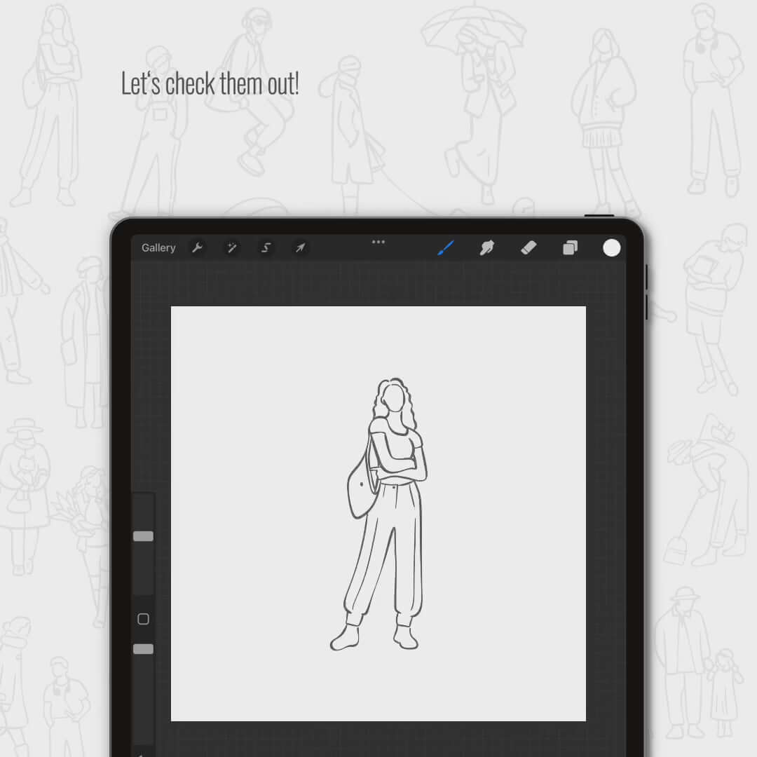 Procreate Hand-drawn Sketch Bundle Digital Artwork drawings | Toffu Co