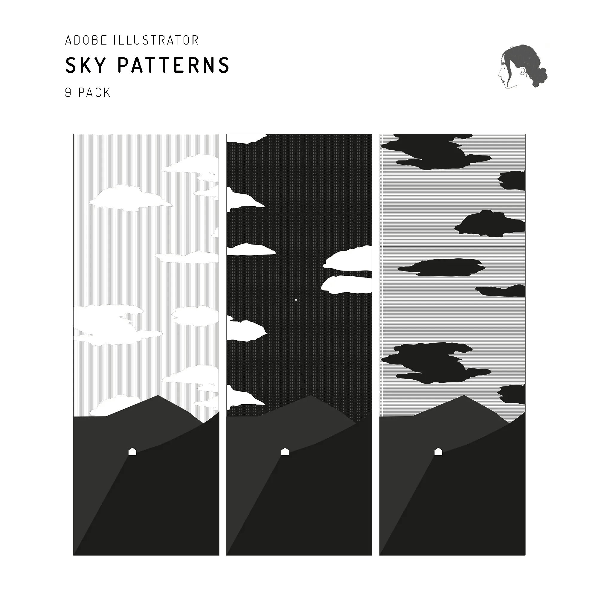 Swatch 9 Sky Patterns Digital Artwork drawings | Toffu Co