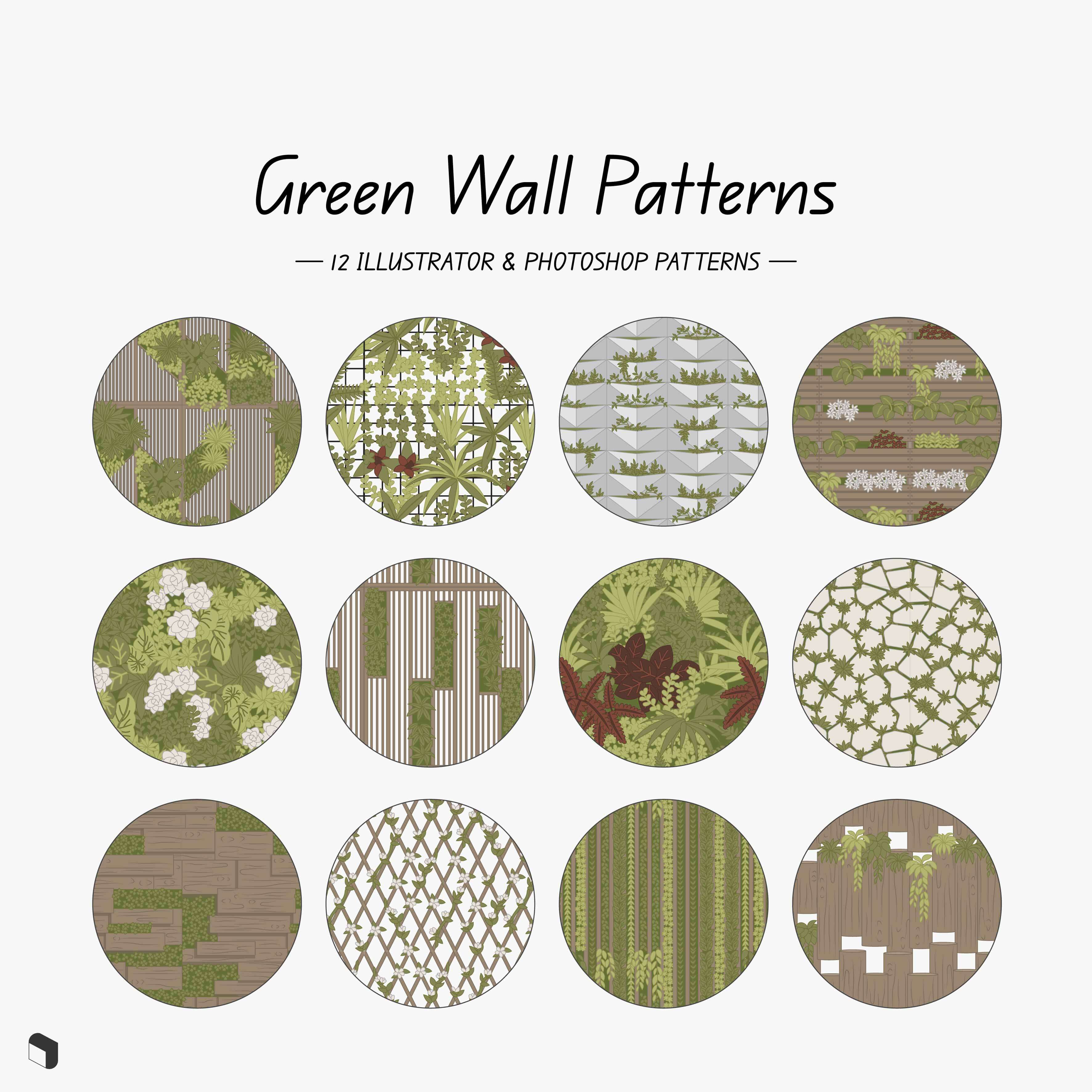 Swatch Green Wall Patterns Digital Artwork drawings | Toffu Co