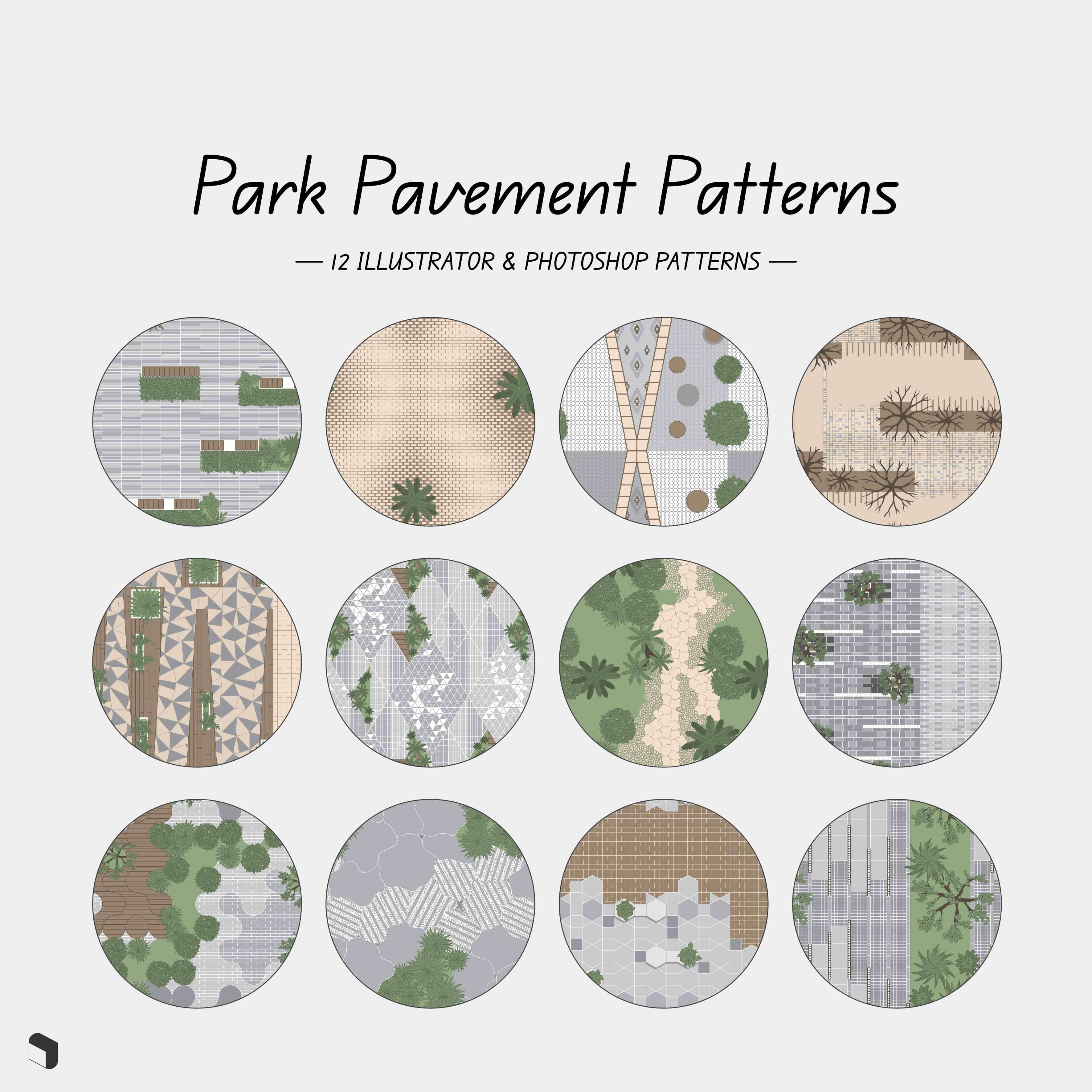 Swatch Park Pavement Patterns Digital Artwork drawings | Toffu Co