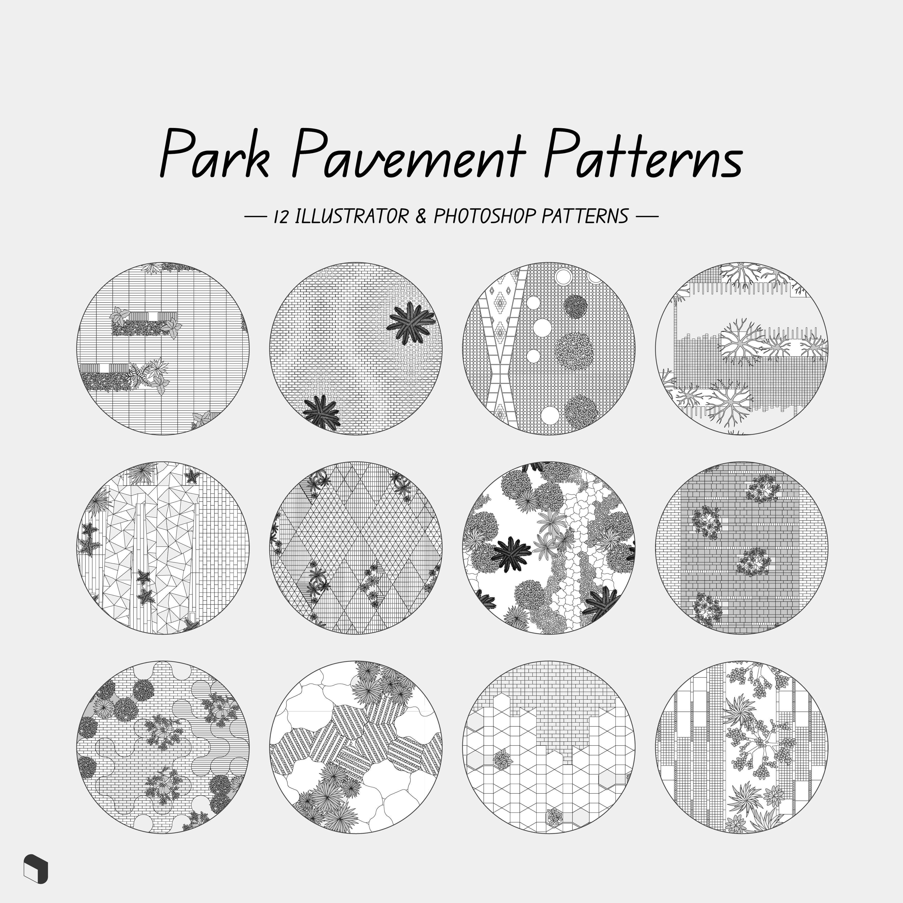Swatch Park Pavement Patterns Digital Artwork drawings | Toffu Co