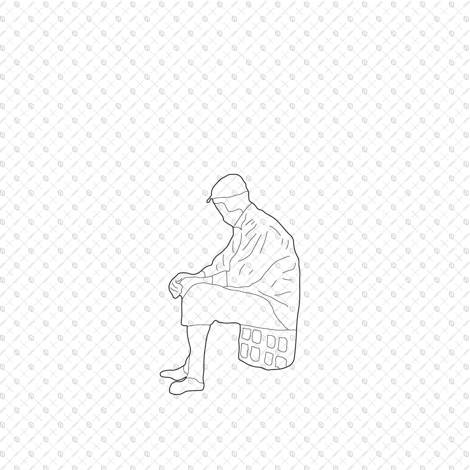 Cad North African People 6 Digital Artwork drawings | Toffu Co