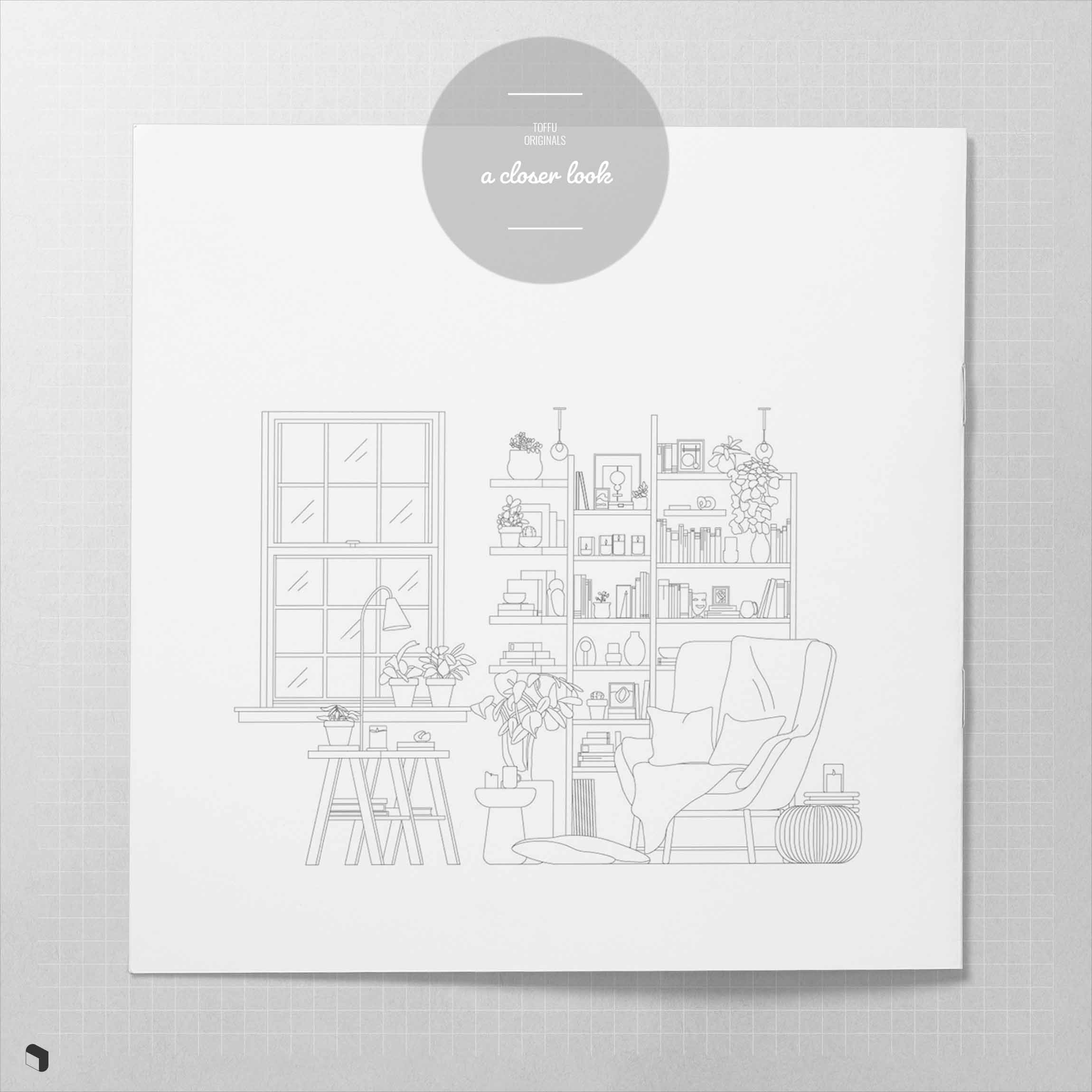 Cad Reading Nook Digital Artwork drawings | Toffu Co