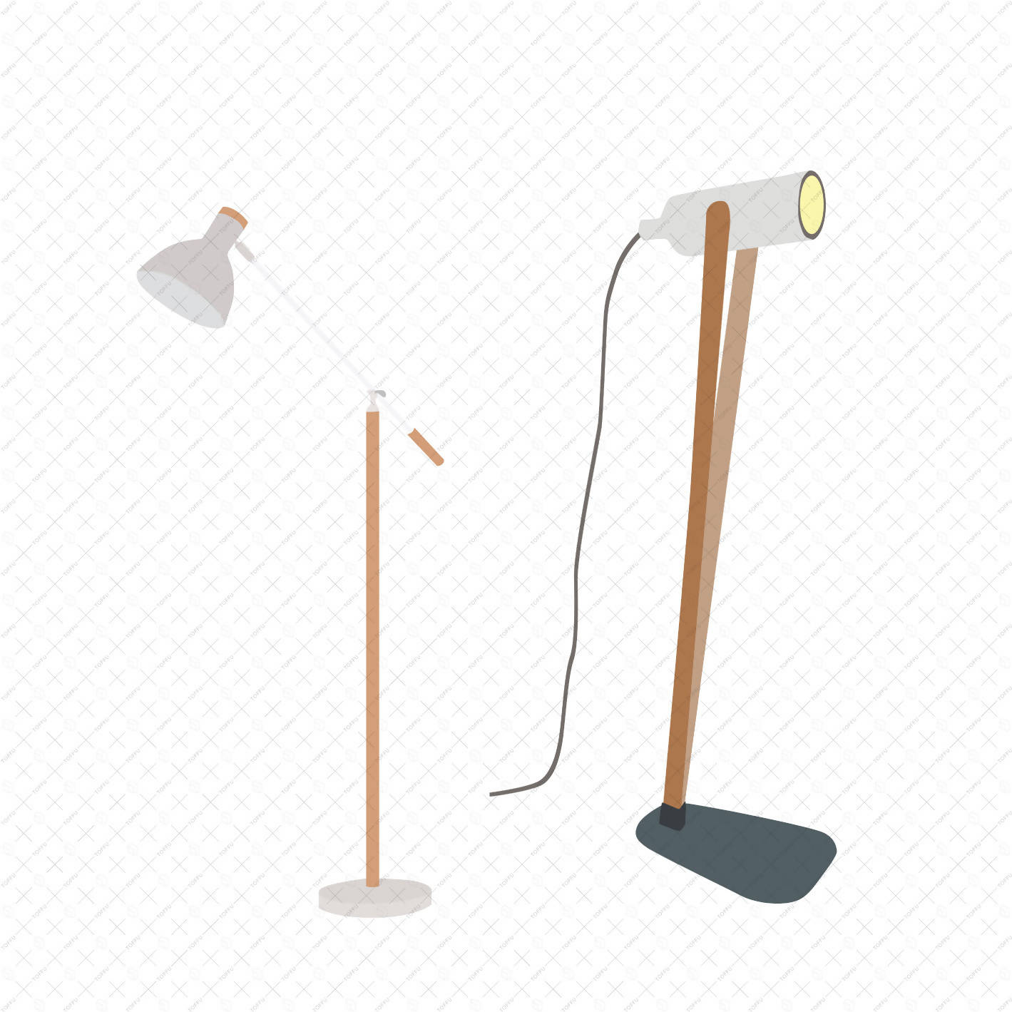 Flat Vector Lamps (25 Figures) PNG - Toffu Co