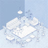 Illustration Hand-Drawn Style,Isometric Living Room Digital Artwork drawings | Toffu Co