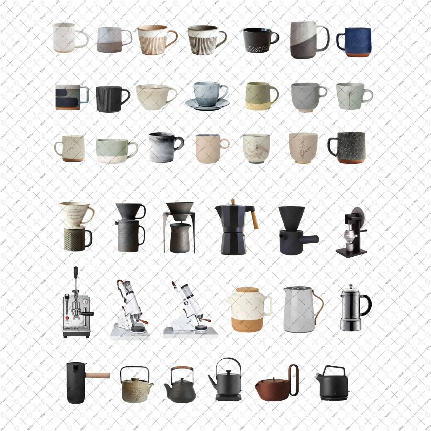 Cutout Kitchen Furniture (50 figures) Digital Artwork drawings | Toffu Co