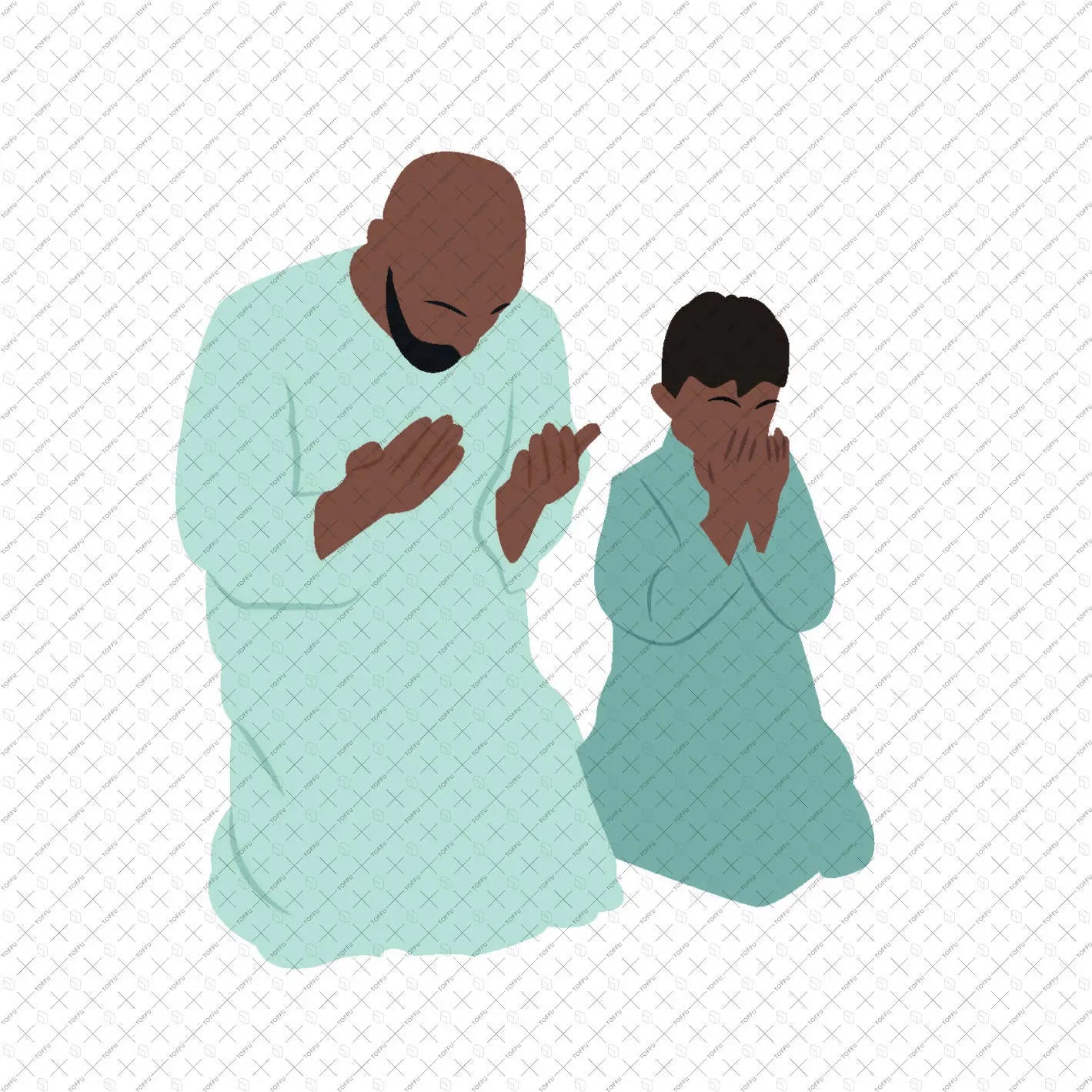 Flat Vector Muslims - Worship Digital Artwork drawings | Toffu Co
