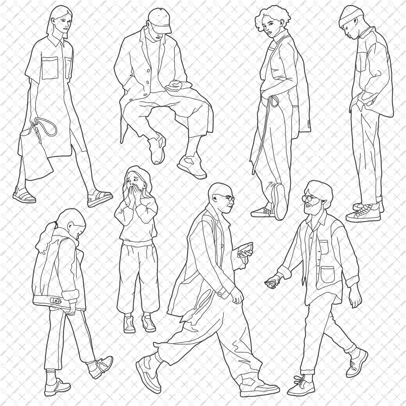 Flat Vector People Digital Artwork drawings | Toffu Co