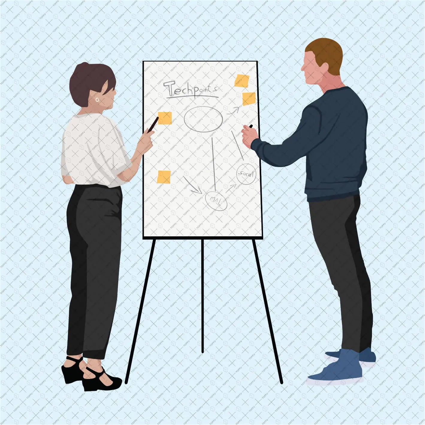 Flat Vector Office People - 01 Digital Artwork drawings | Toffu Co