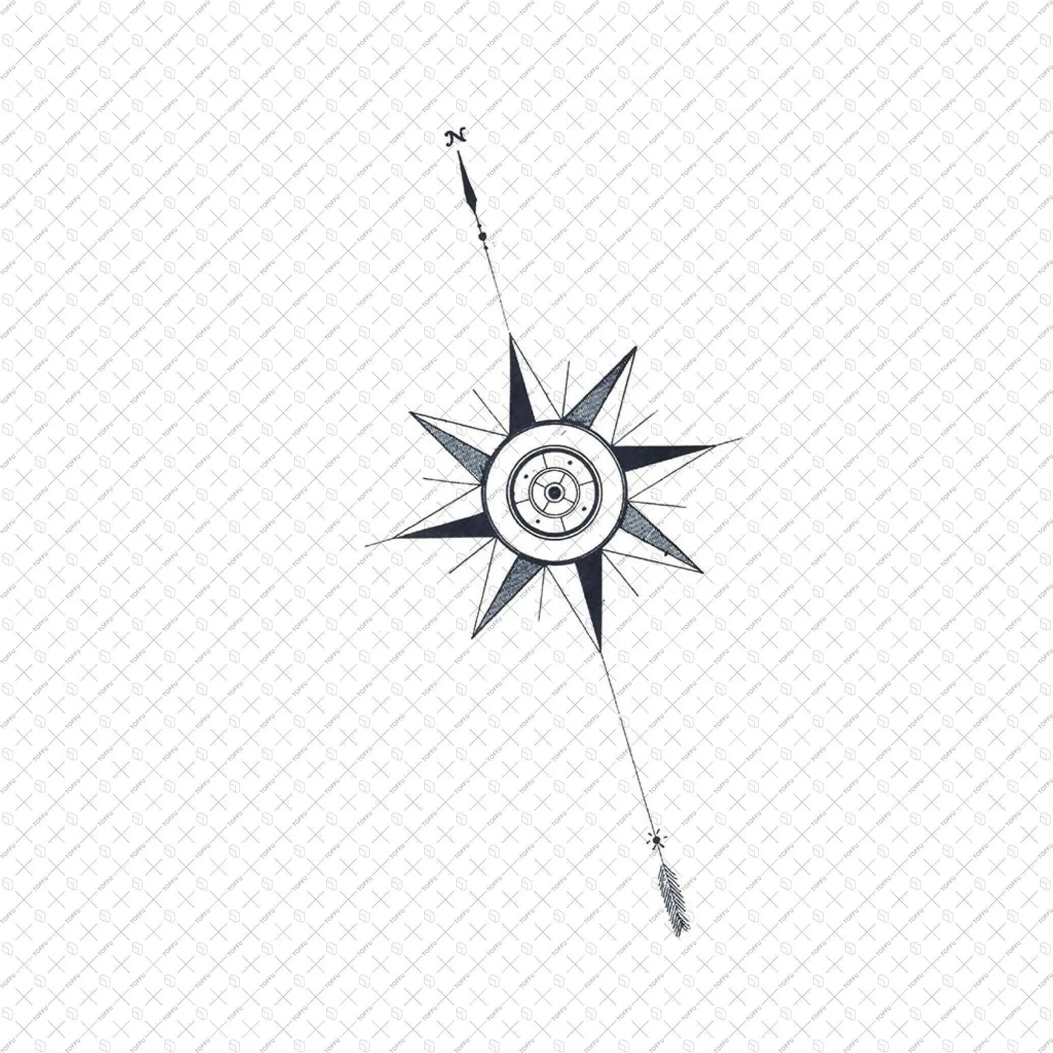 Illustration Compass Roses PNG - Toffu Co