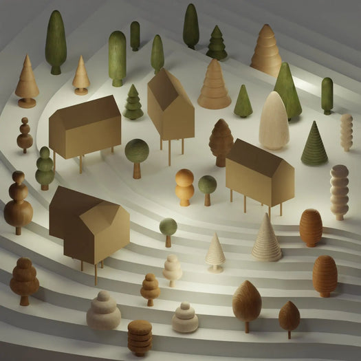 Physical Model Wooden Trees | Blender 3D Model (.blend) | Toffu Co