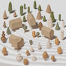 3D Model Physical Model Wooden Trees PNG - Toffu Co