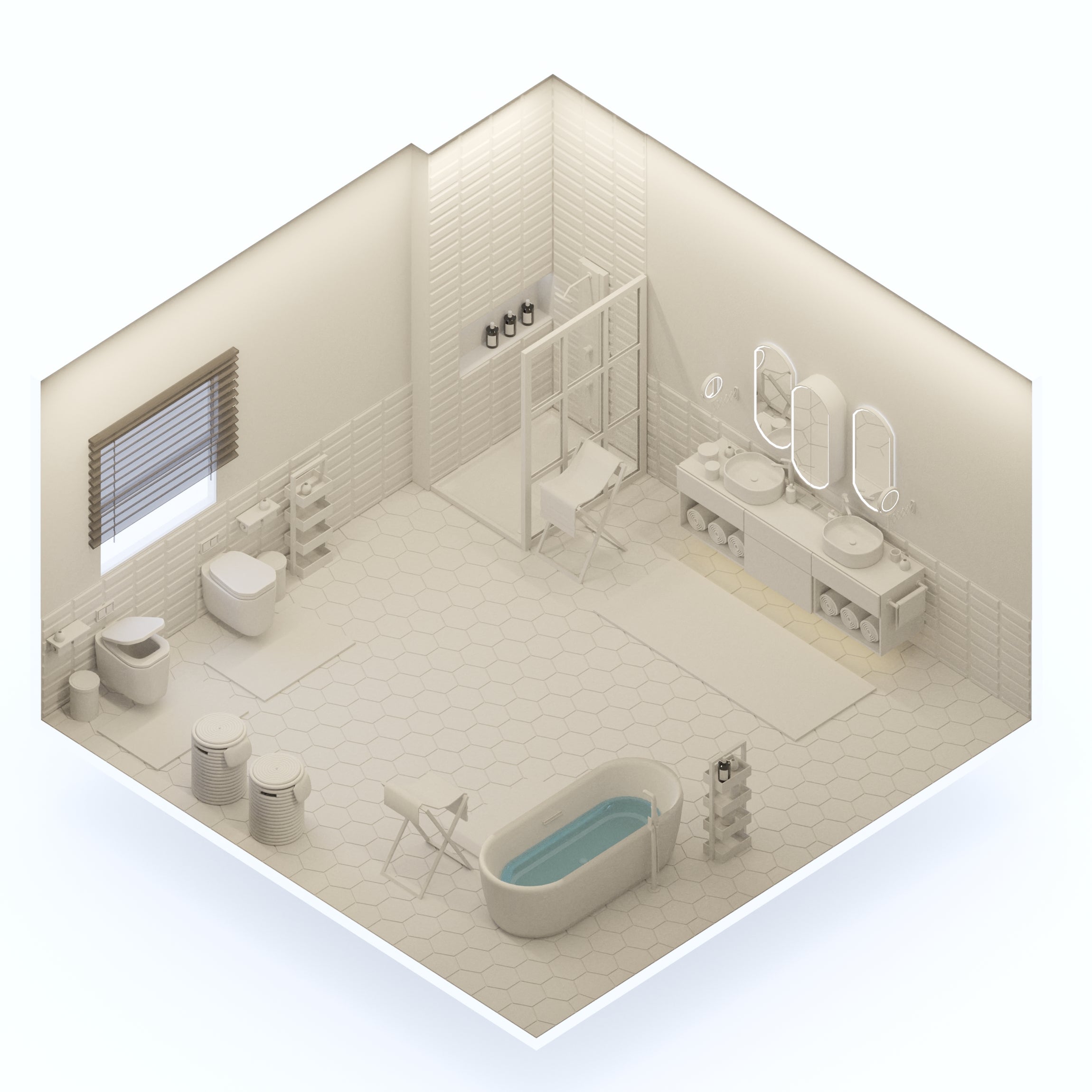 3D Model Low-Poly Bathroom 3DSMAX | Toffu Co