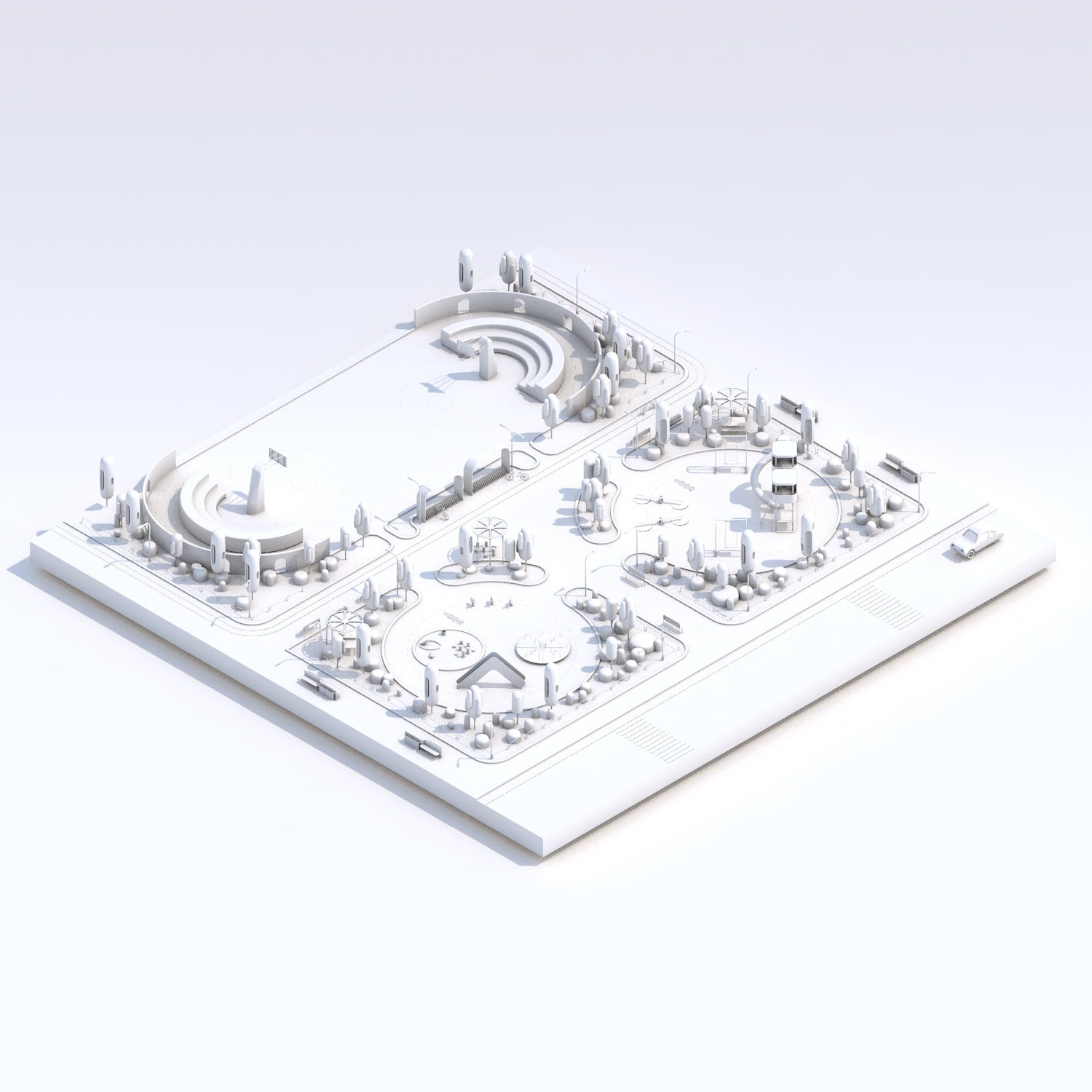 3D Model Low-Poly Park 3DSMAX | Toffu Co