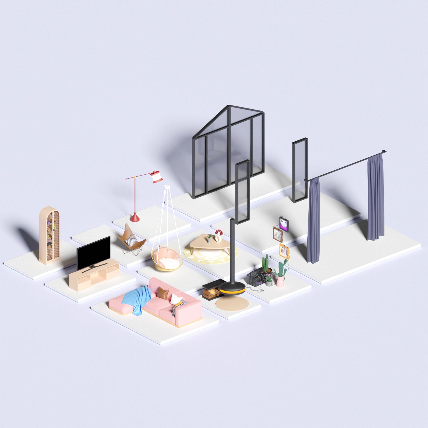3D Model Living Room 2 PNG - Toffu Co