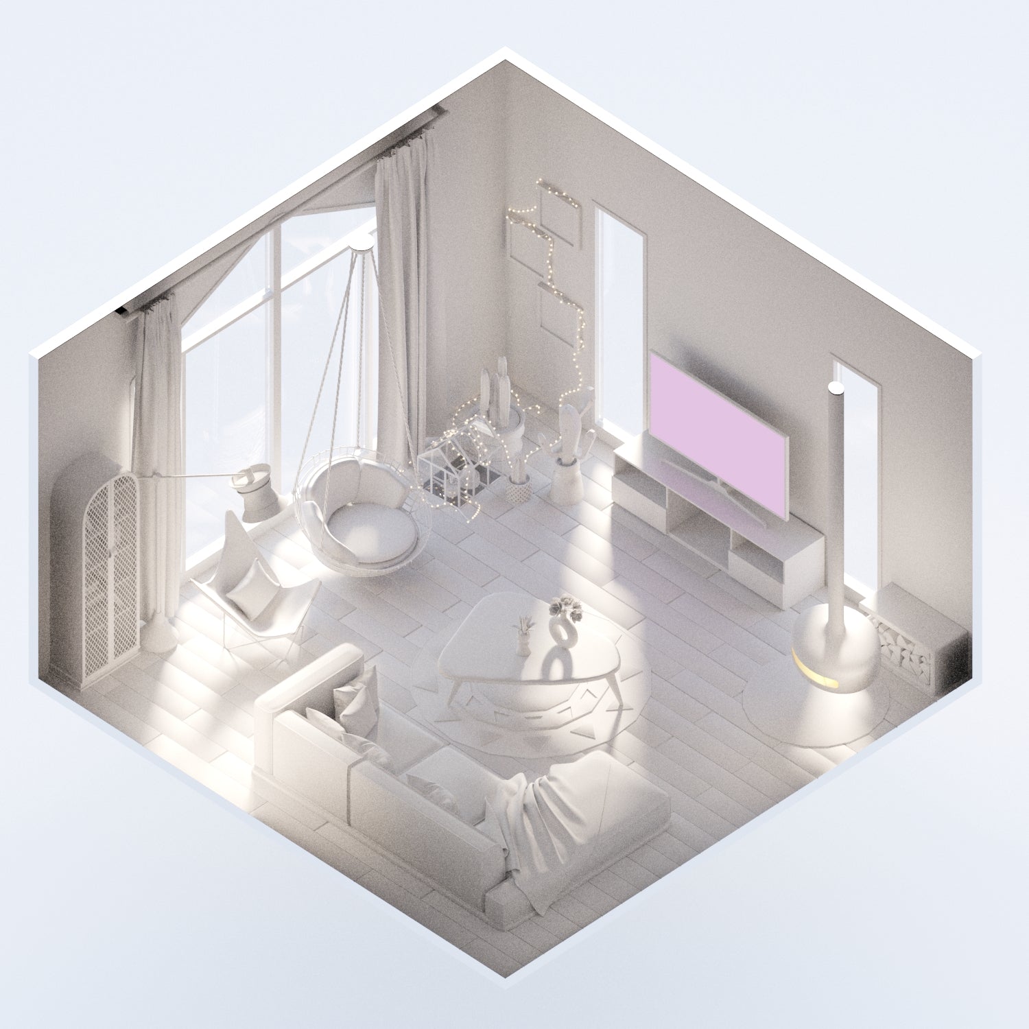 3D Model Living Room 2 PNG - Toffu Co