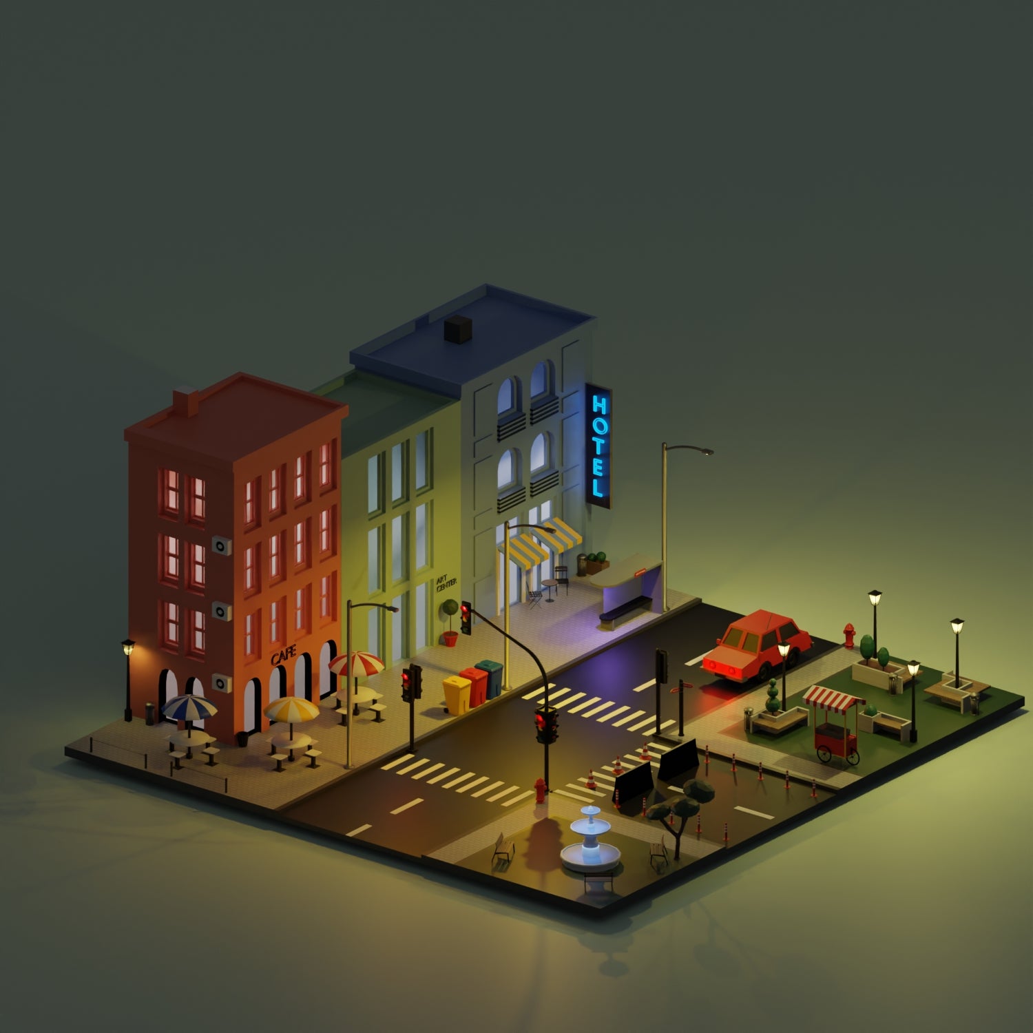 3D Model Low-Poly Street Furniture 3DSMAX | Toffu Co