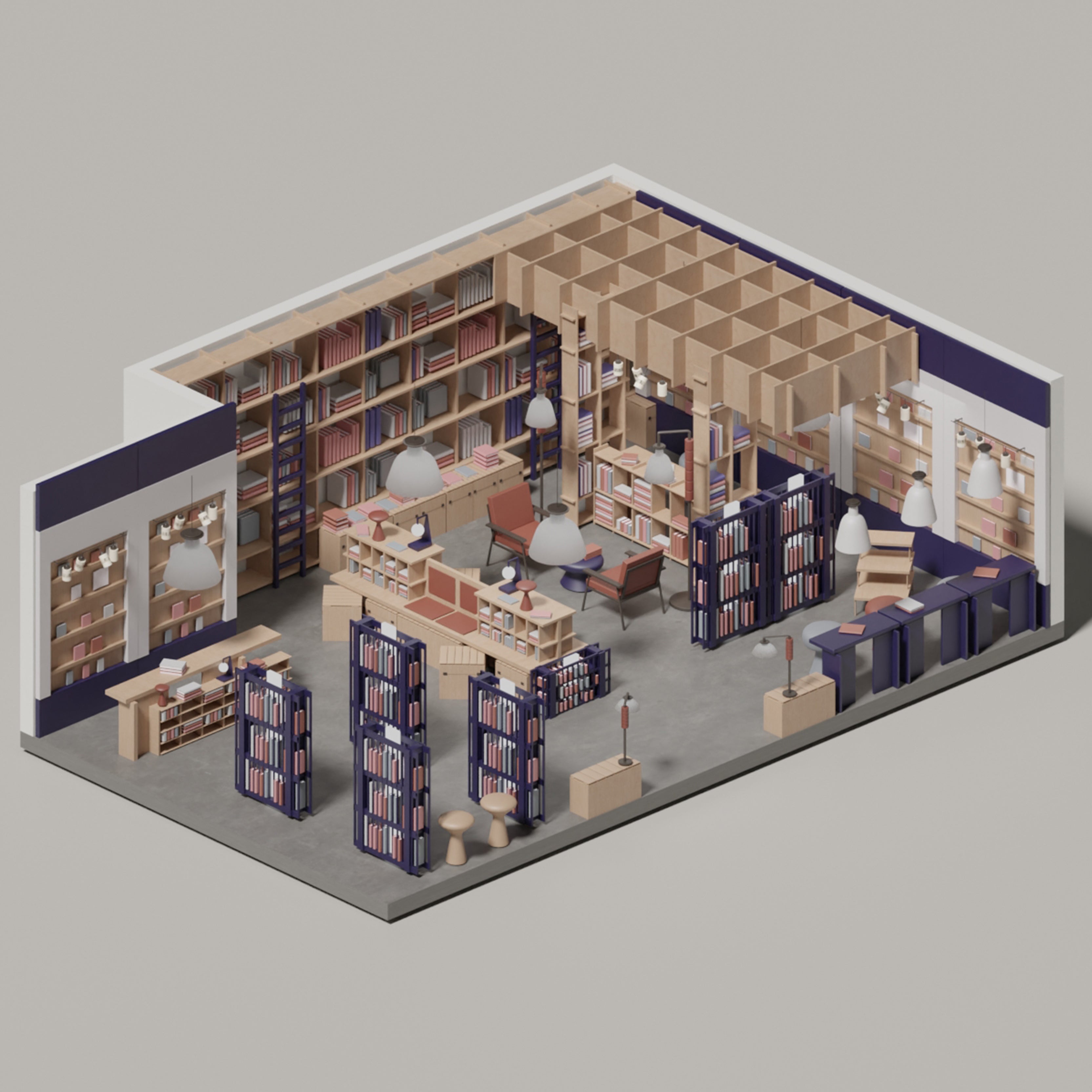 3D Model Book Store PNG - Toffu Co
