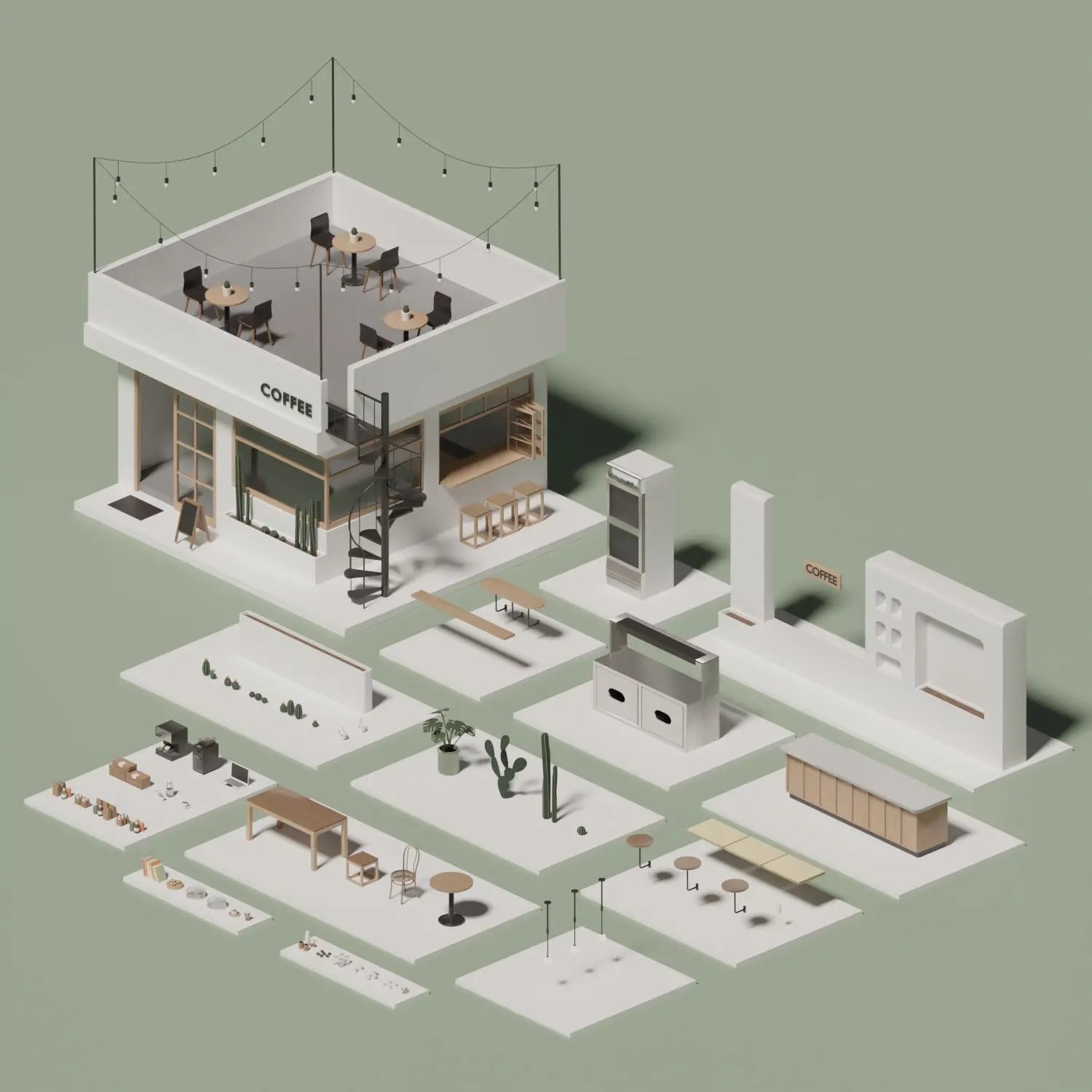 3D Model Coffee Shop 2 – Toffu Co