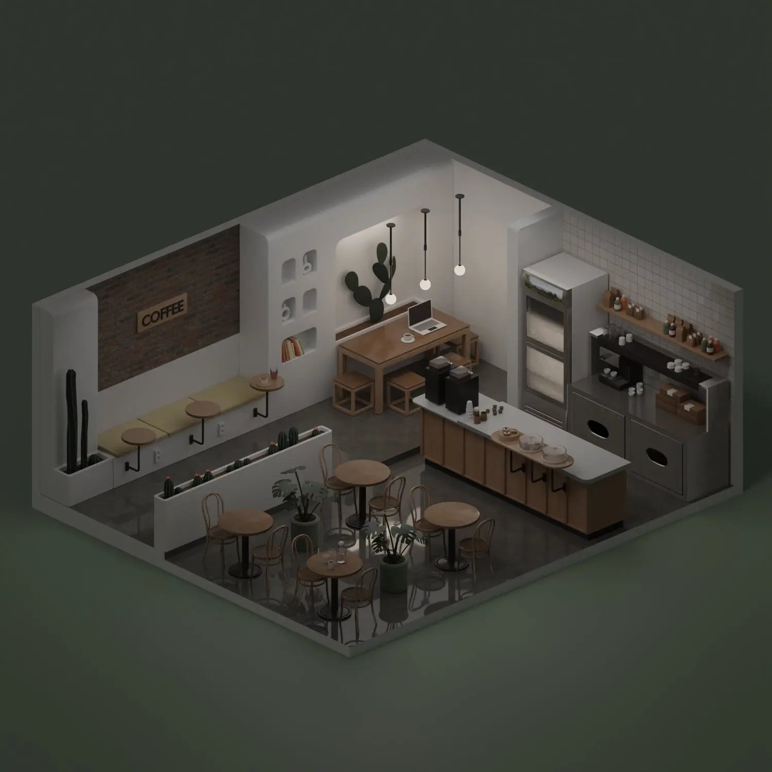 3D Model Coffee Shop 2 – Toffu Co