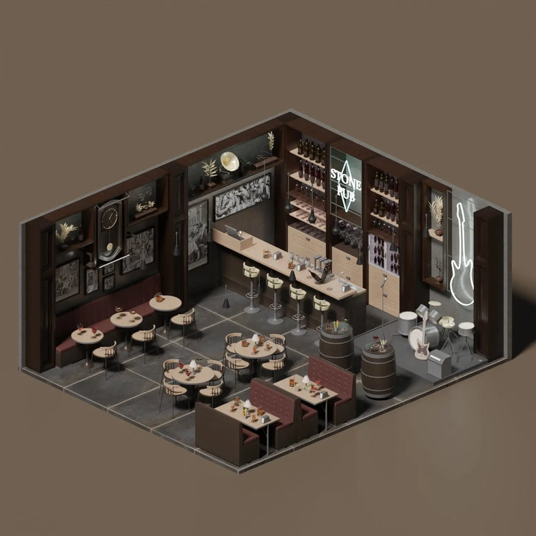 3D Model Dark Pub – Toffu Co