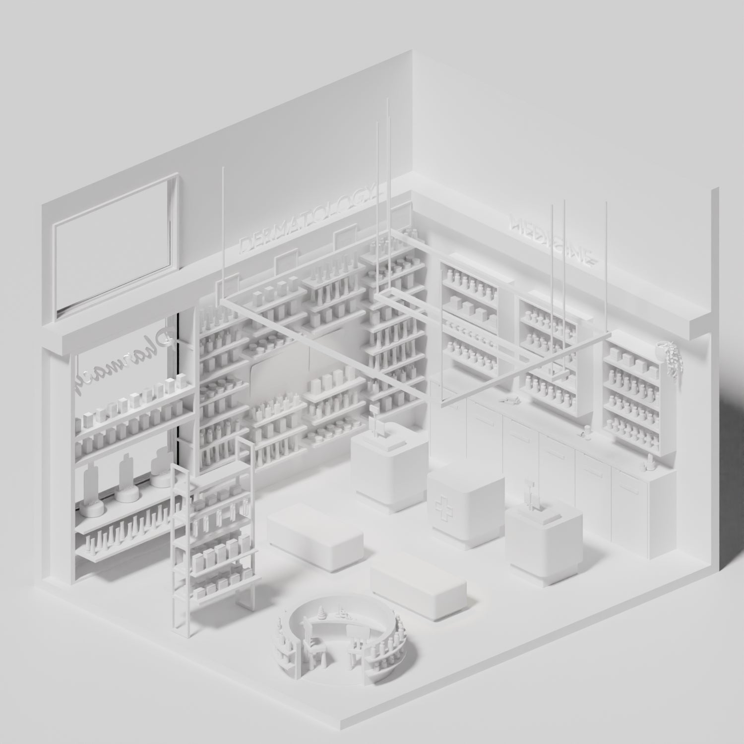 3D Model Pharmacy PNG - Toffu Co
