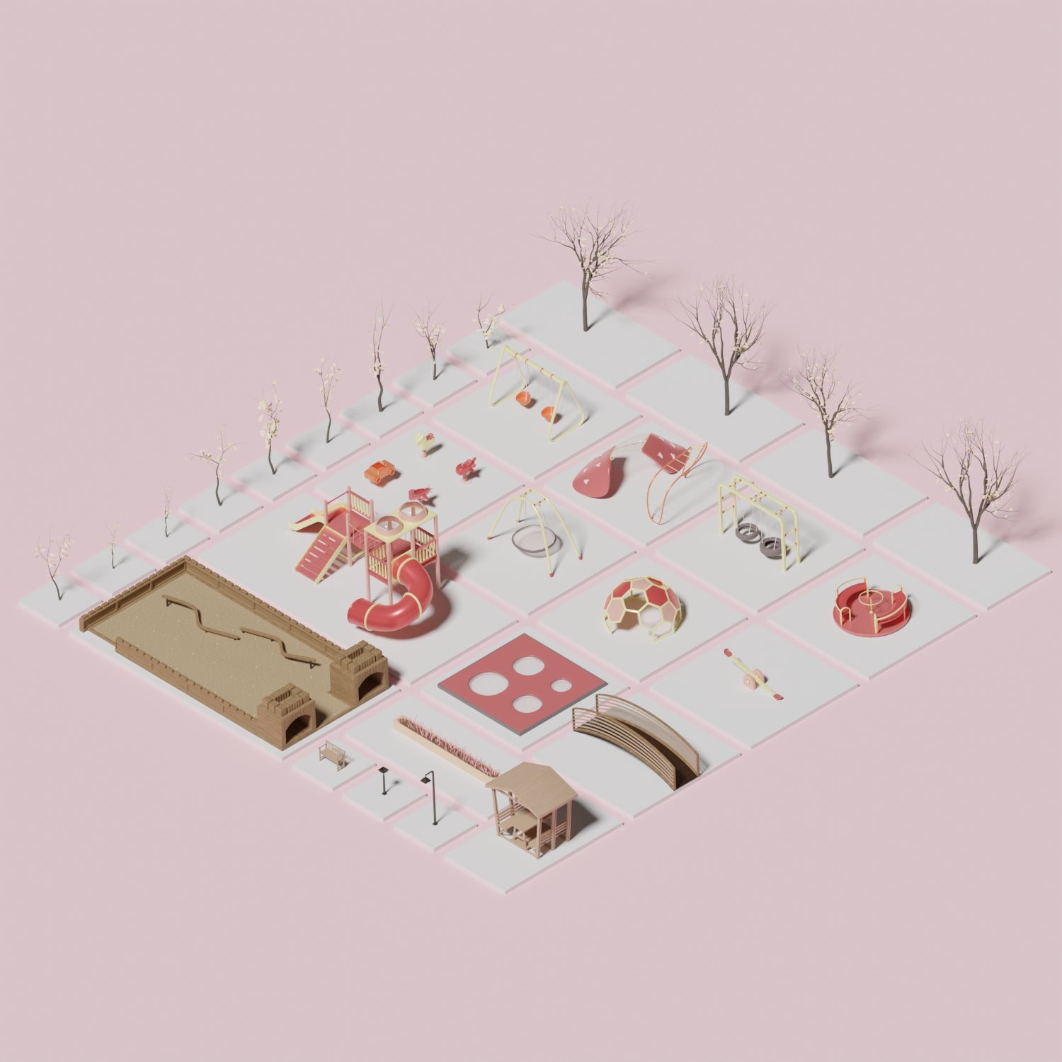3D Model Playground PNG - Toffu Co