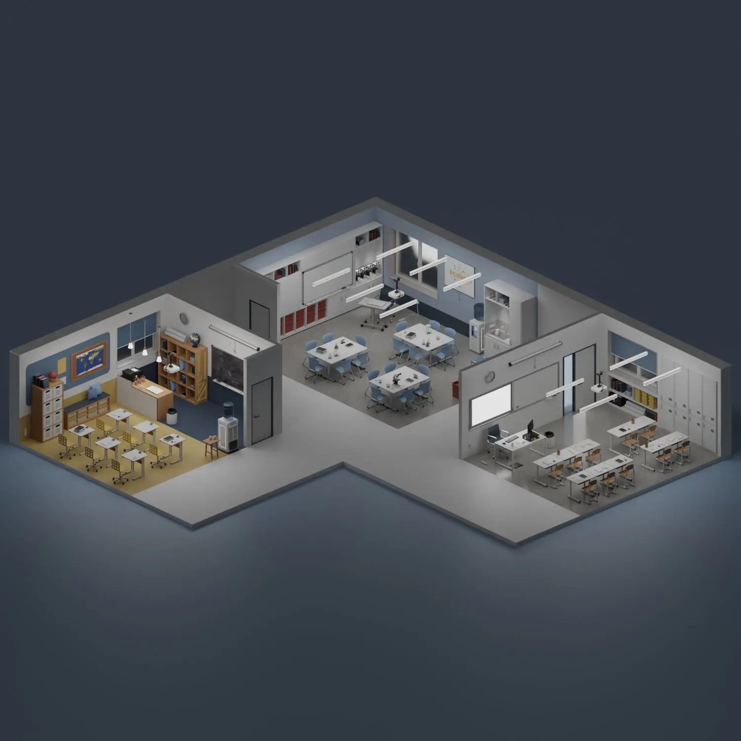 3D Model Primary School Classes Digital Artwork drawings | Toffu Co