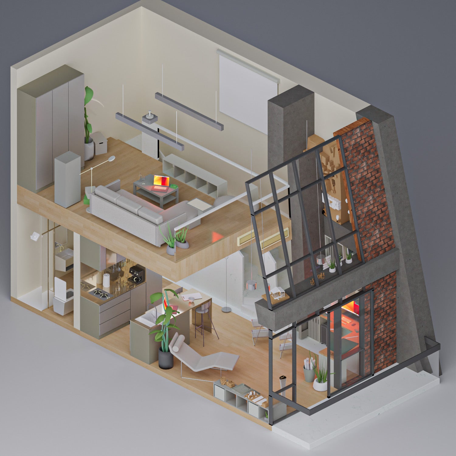 3D Model Architect Home Office PNG - Toffu Co