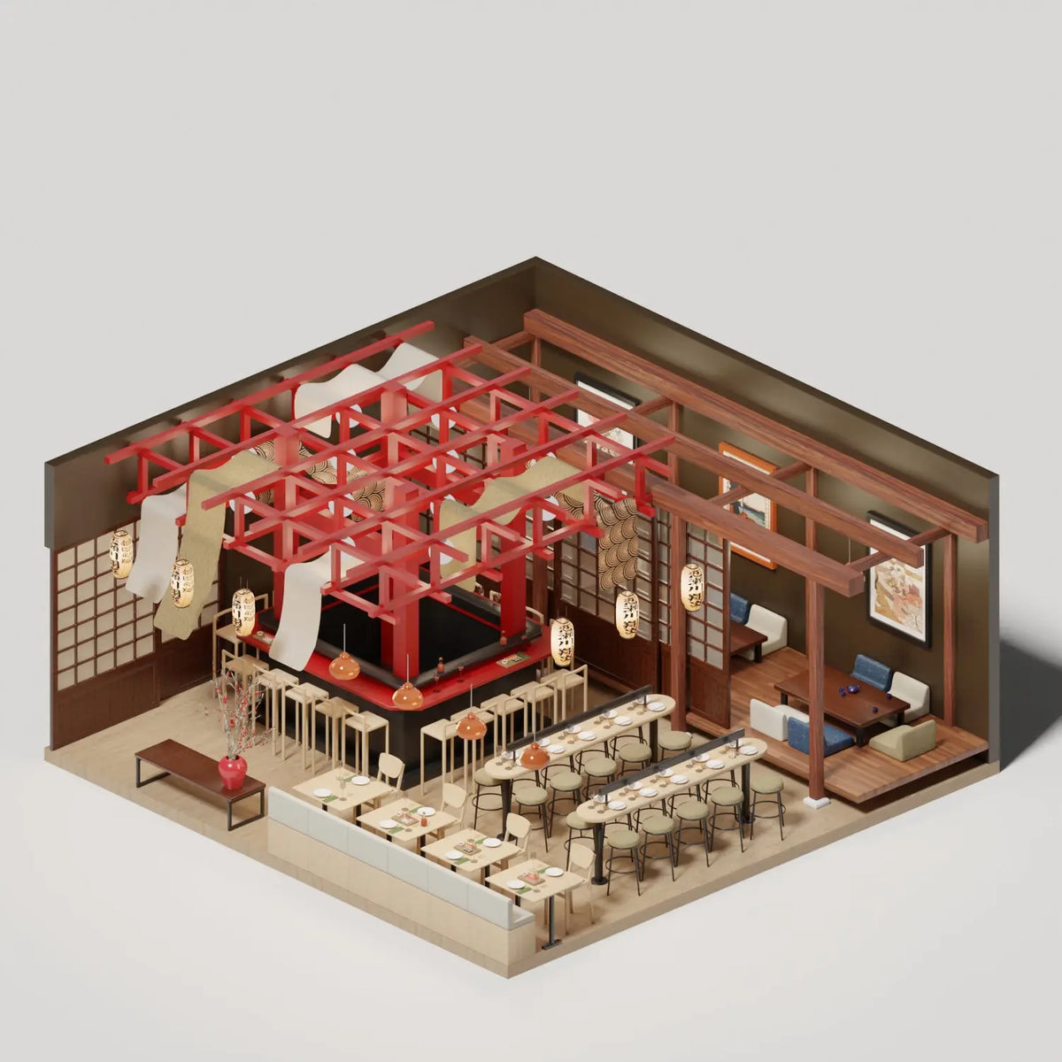 3D Model Sushi Restaurant – Toffu Co