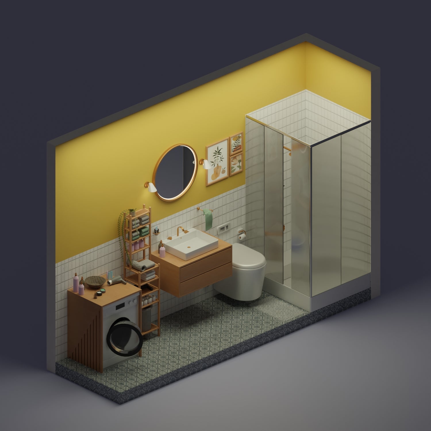 3D Model Bathroom 2 PNG - Toffu Co