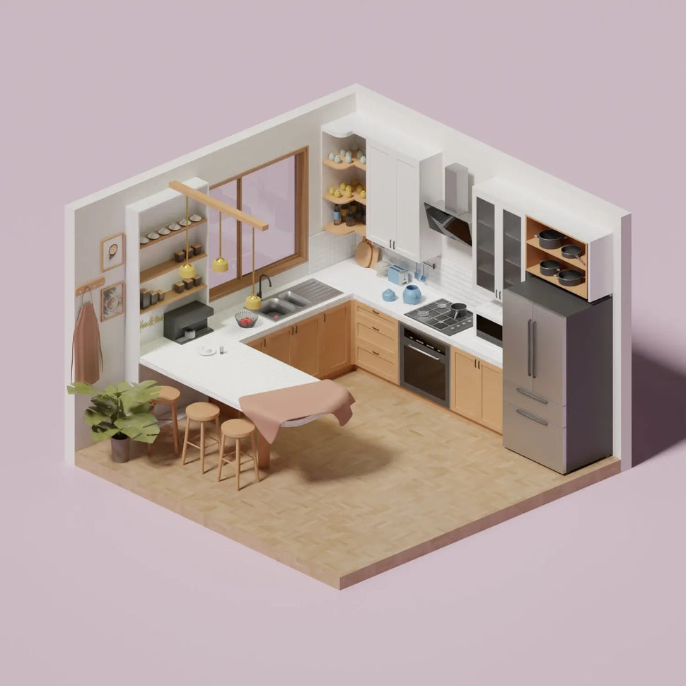 3D Model Kitchen 2 – Toffu Co