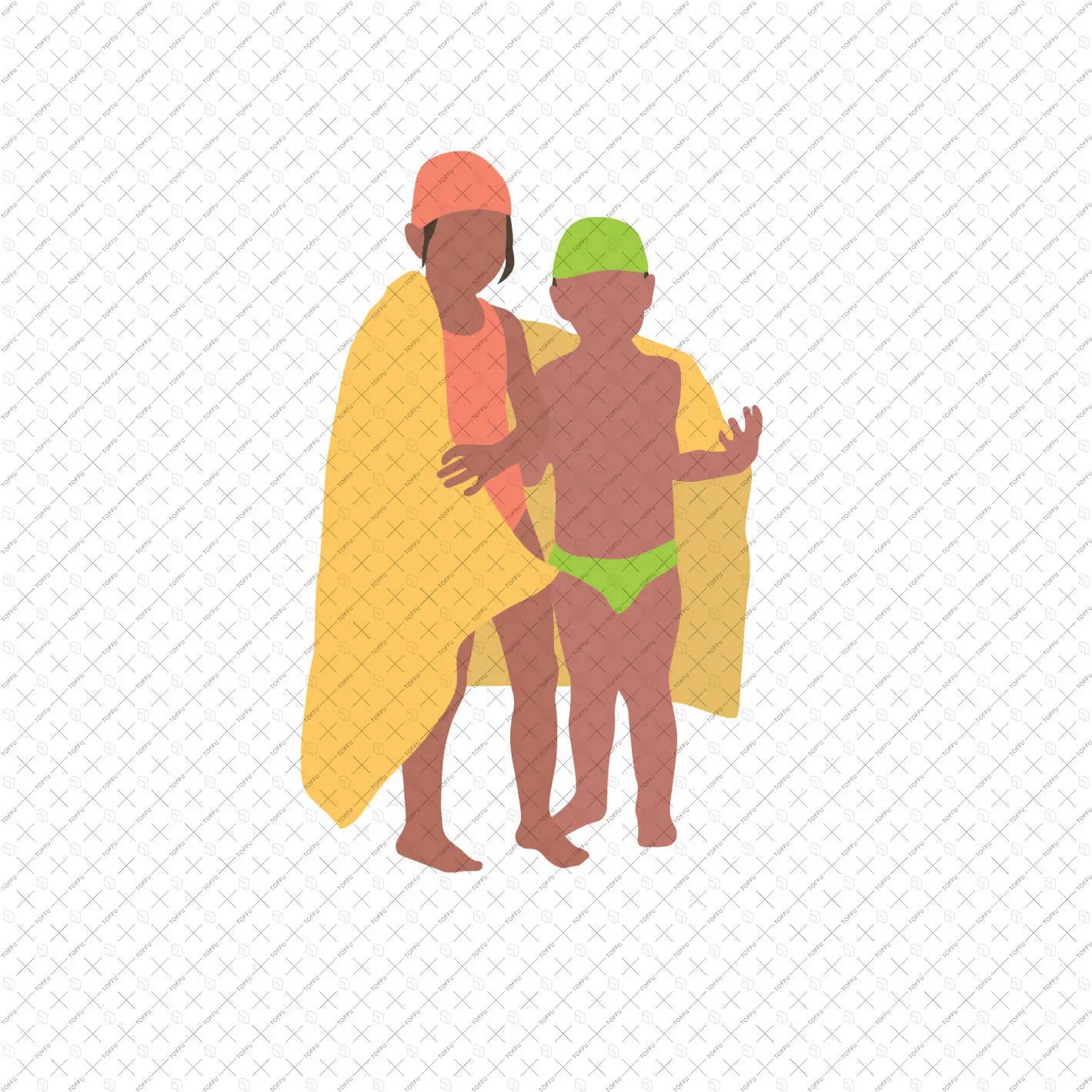 Flat Vector Swimming Pool People Digital Artwork drawings | Toffu Co