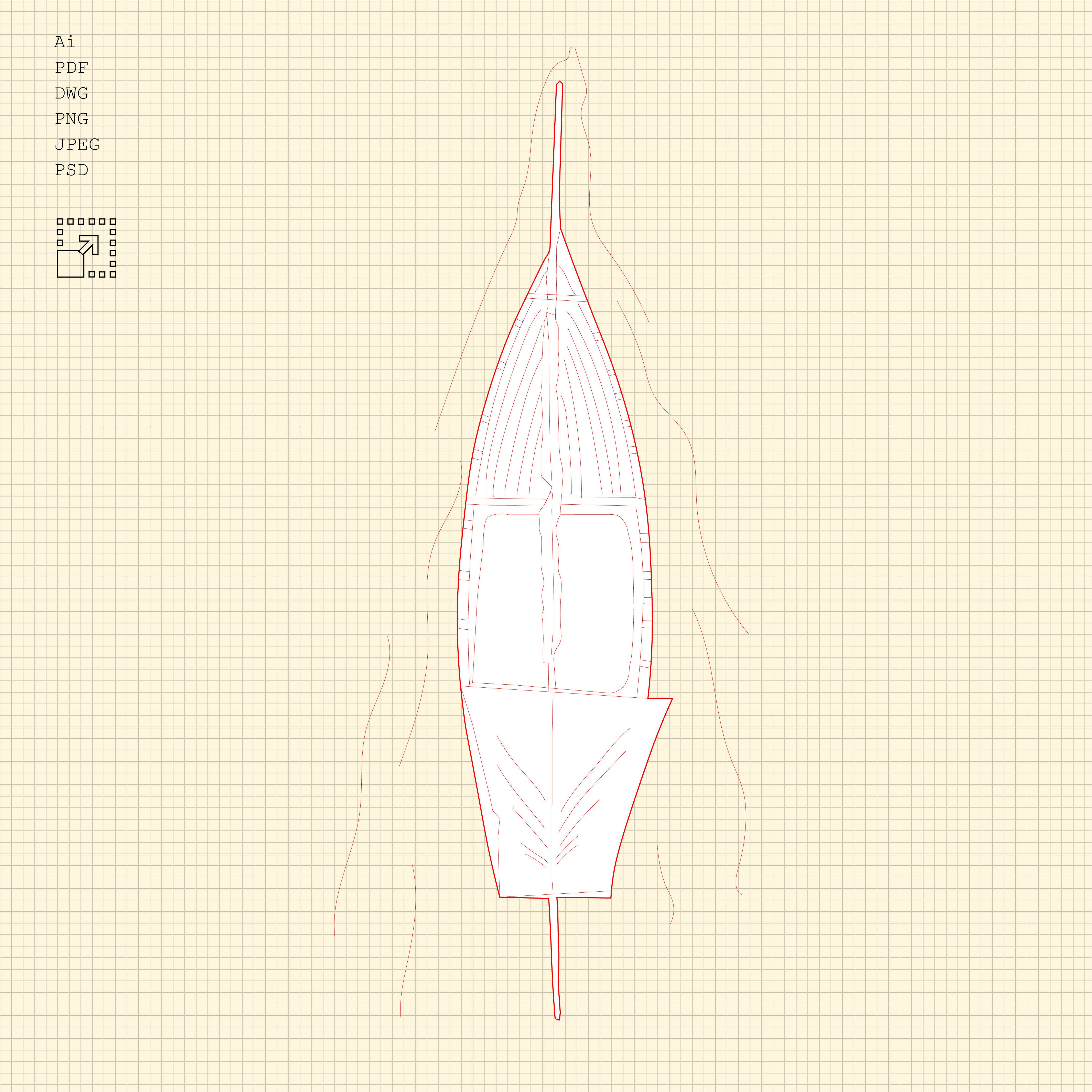 Cad African Boats & Pirogues Top View PNG - Toffu Co