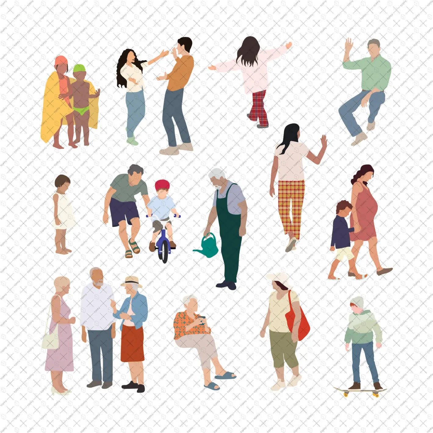 Flat Vector Neighborhood Digital Artwork drawings | Toffu Co