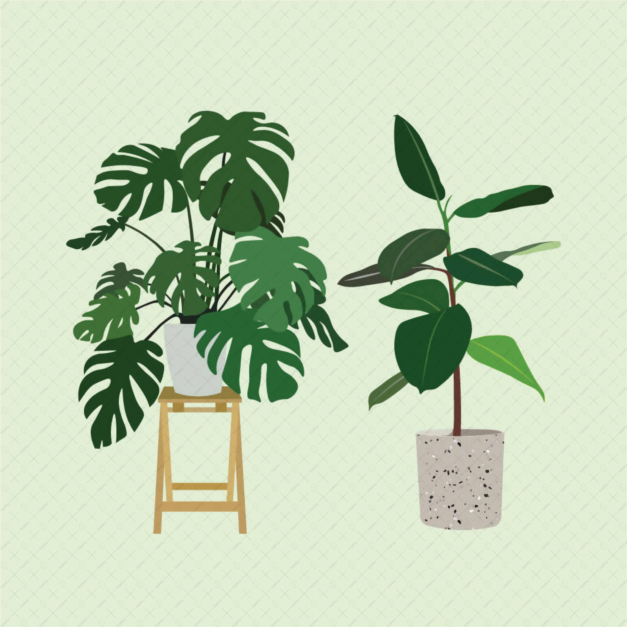 Flat Vector 22 Plants Pack PNG - Toffu Co