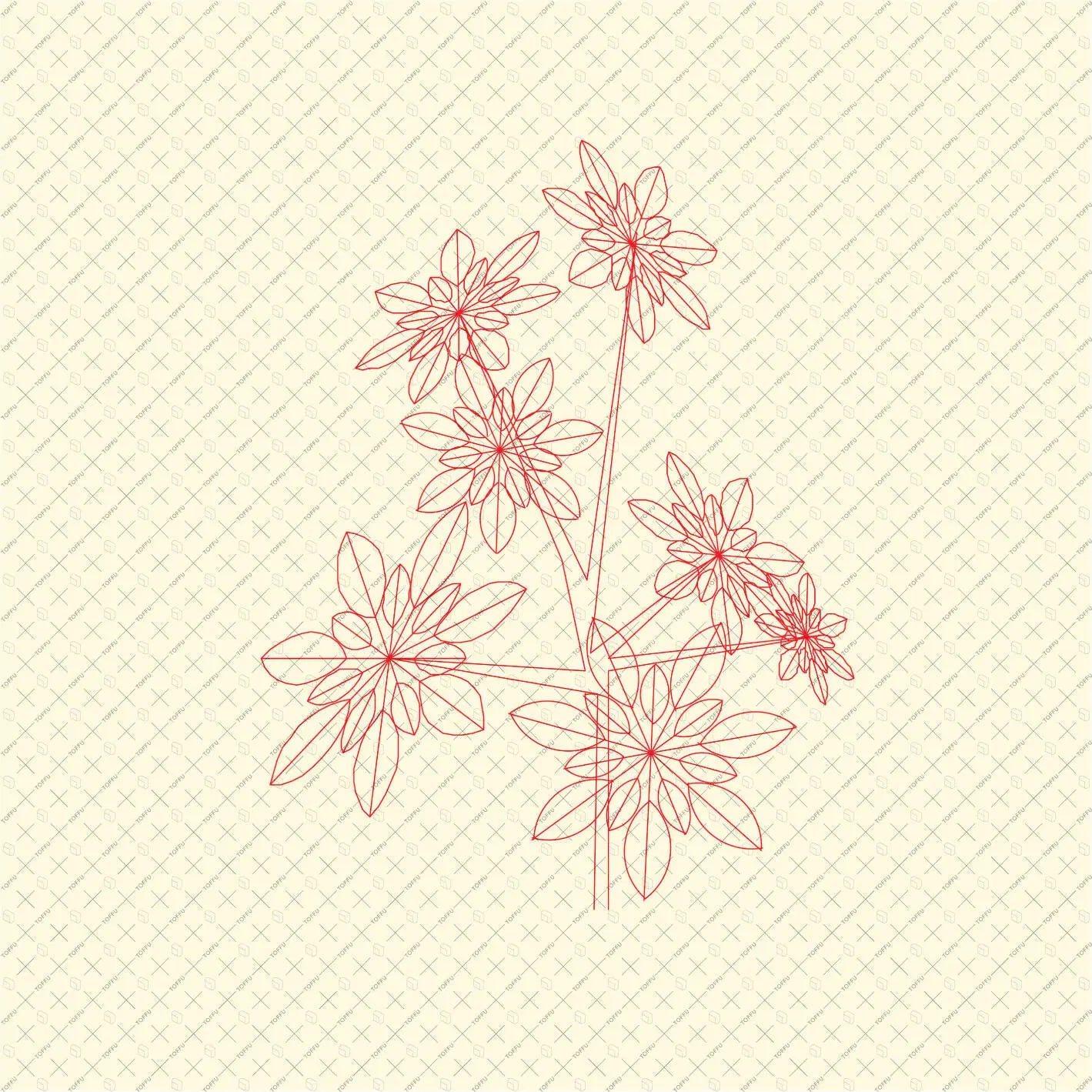Cad Tropical Vegetation Digital Artwork drawings | Toffu Co
