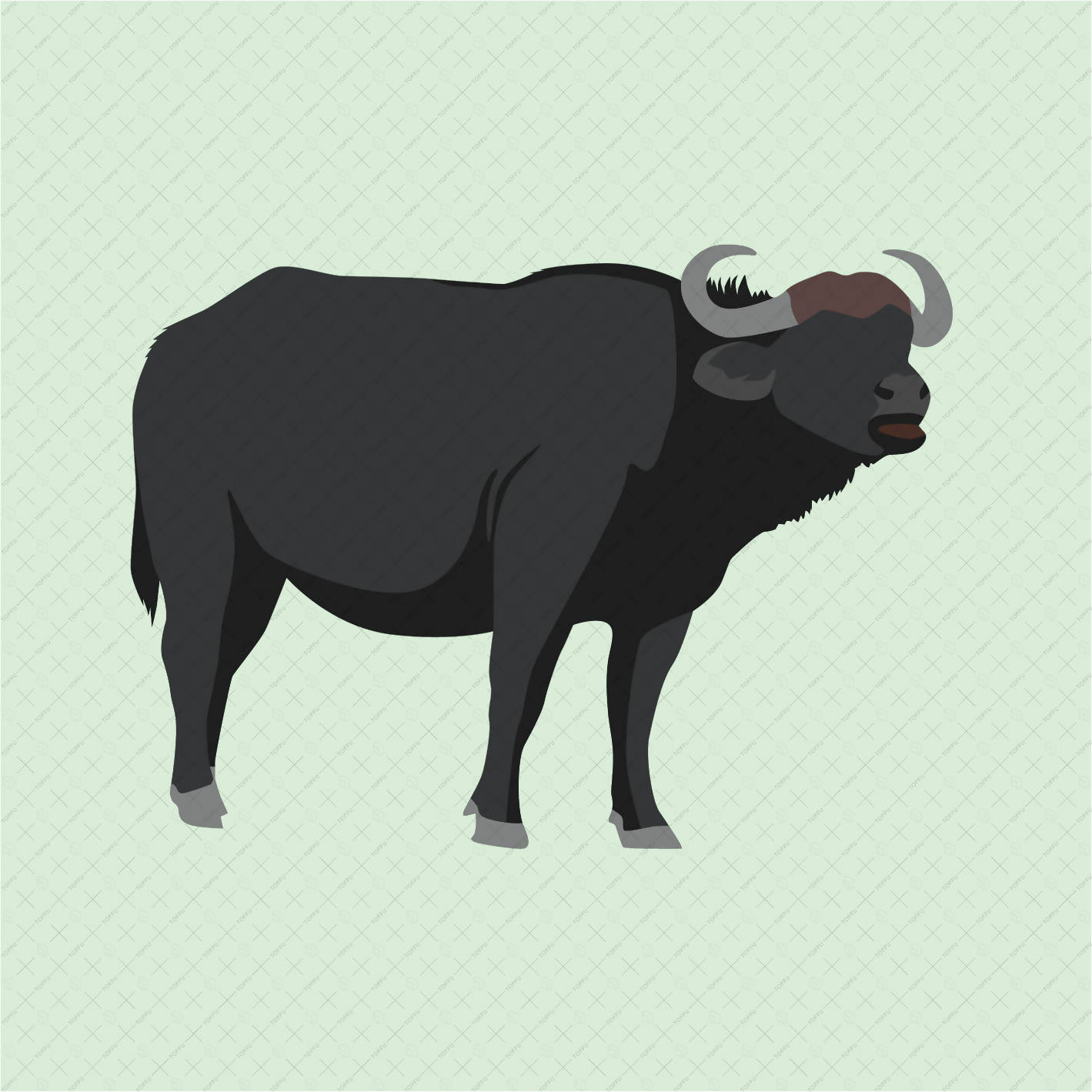 Flat Vector Cattle Animals PNG - Toffu Co