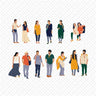 Flat Vector Young Indian People at College / University Campus Digital Artwork drawings | Toffu Co